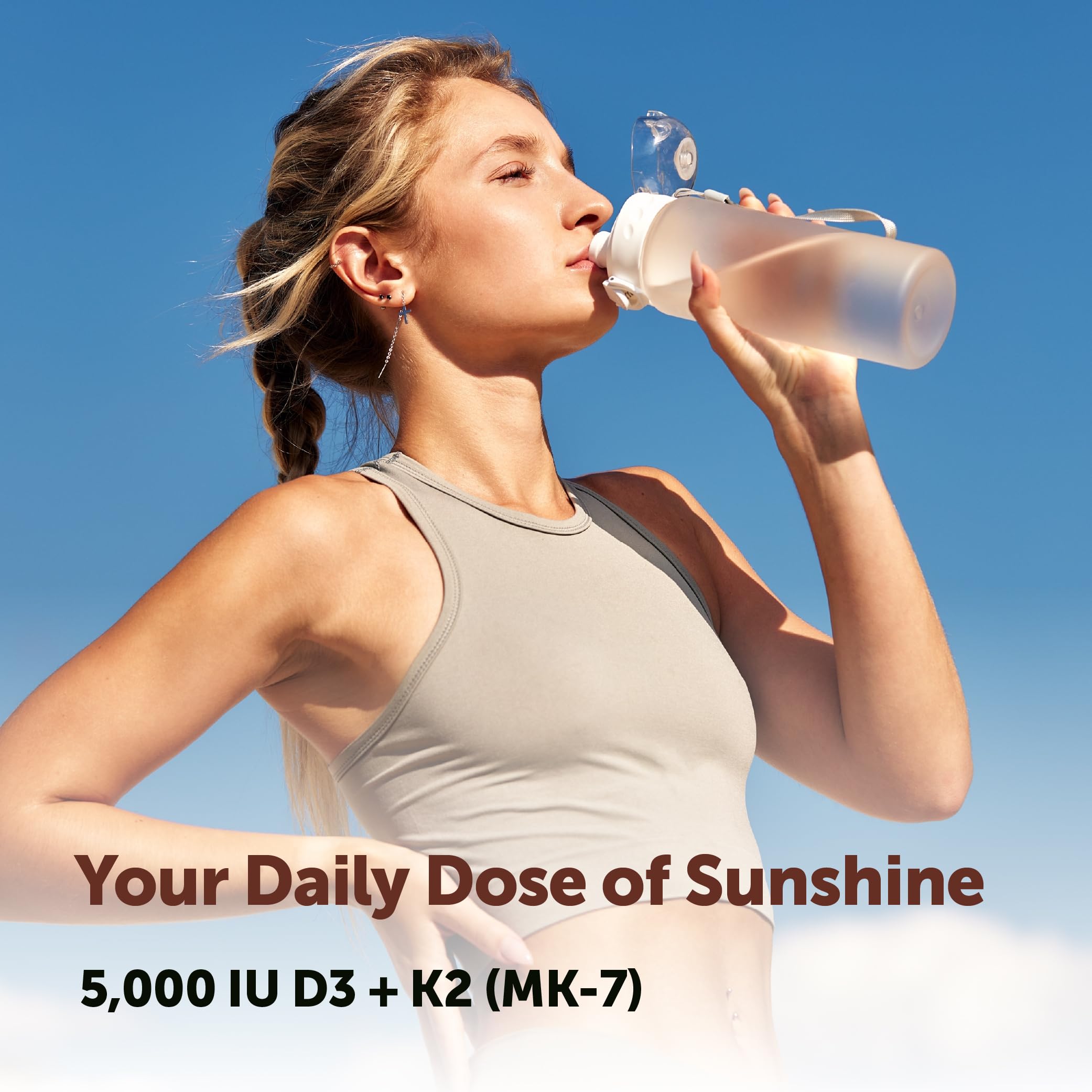 Micro Ingredients Vitamin D3 5,000 IU + K2 MK-7 100 mcg, 300 Softgels | 2-in-1 Vitamins D & K Complex | Extra Strength, Easy to Swallow, Non-GMO, Gluten Free