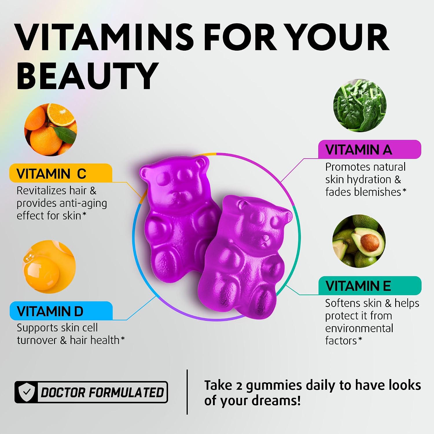 Biotin Gummies for Hair, Skin & Nails - Hair Growth Vitamins Women & Men | 60 pcs - Extra Strength Biotin (Vitamin B7), Collagen, Keratin & DHT Blocker