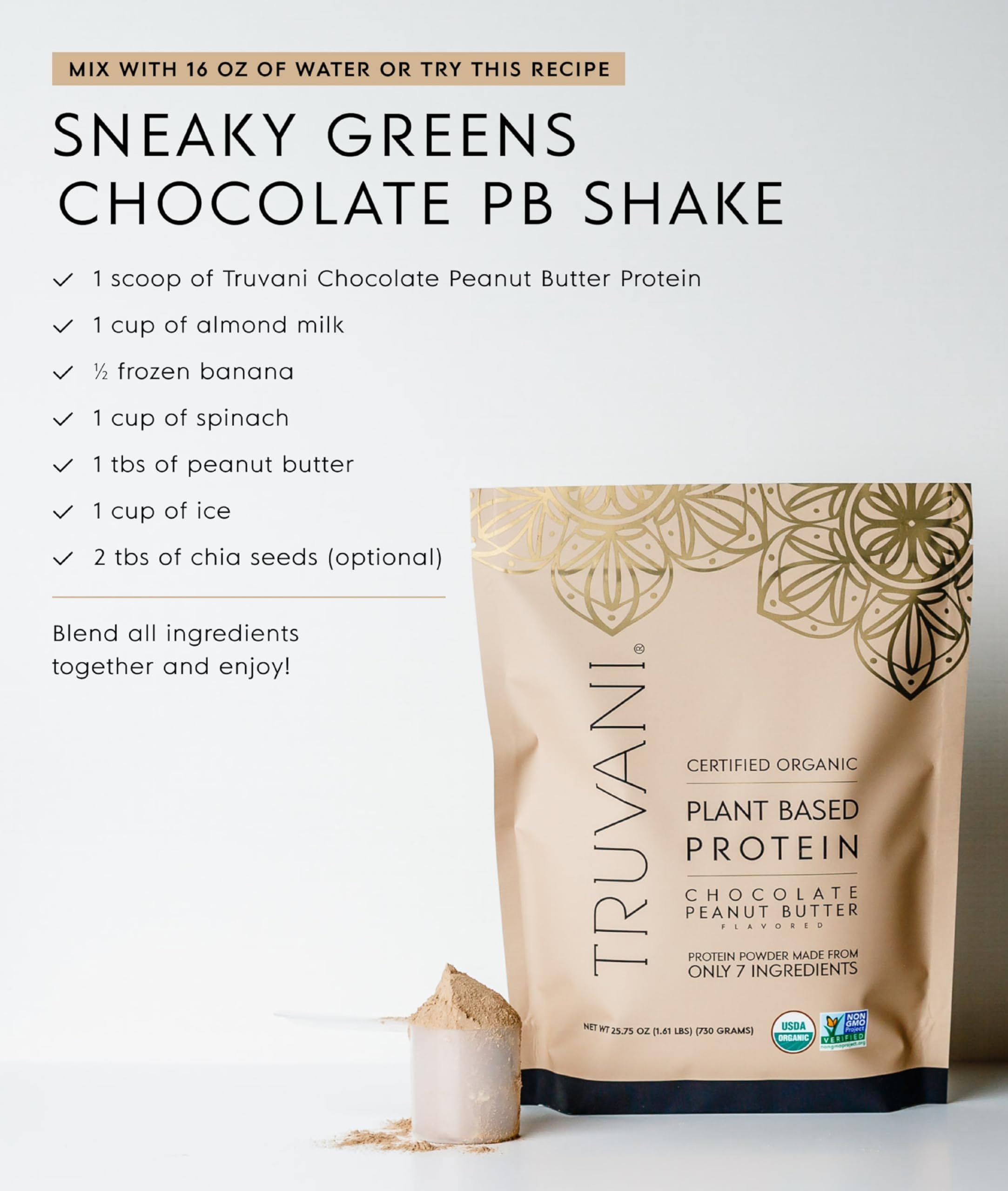 Truvani Organic Plant Based Protein Powder | Strawberry | 10 Servings | Vegan | 20g Pea Protein | Single Serving Travel Packets | Keto | Gluten & Dairy Free | Low Carb