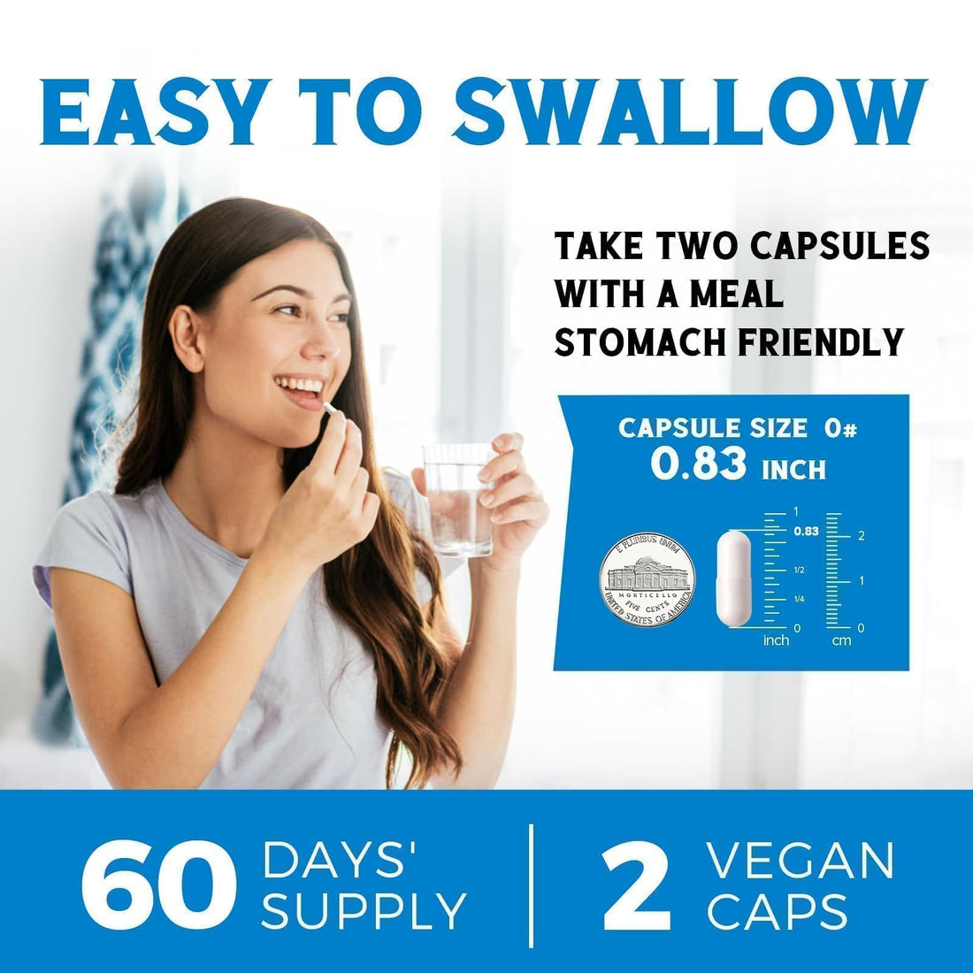 Vitalibre Magnesium 6-in-1 Complex supplement bottle with blue cap and white label on a white background