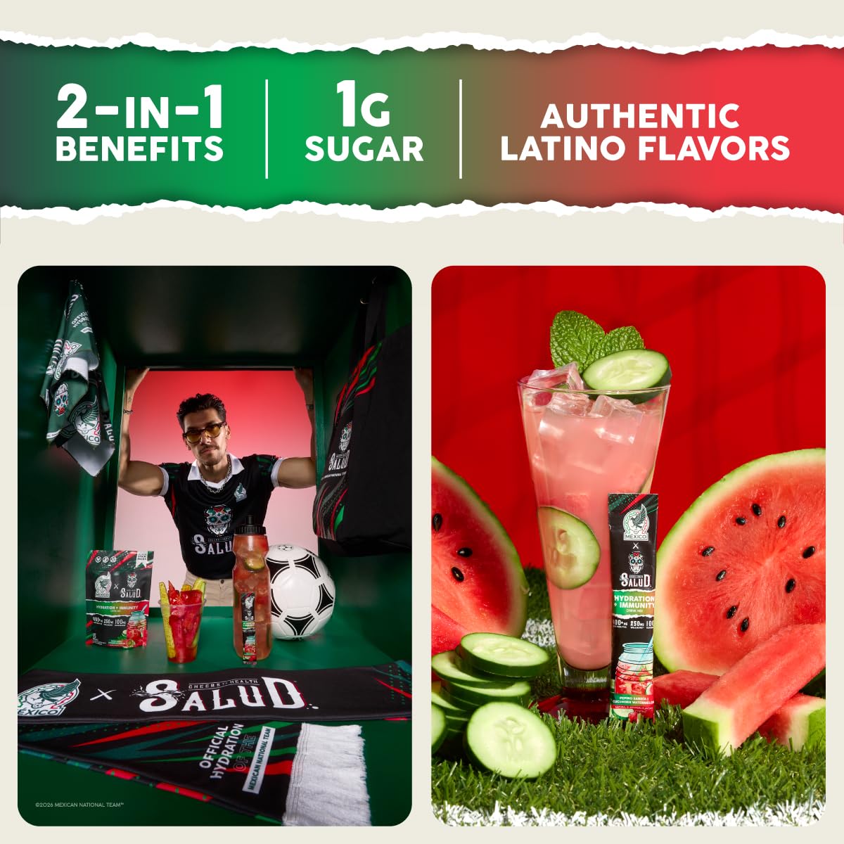 Salud 2-in-1 Hydration + Immunity Drink Mix, Cucumber Lime | Electrolytes Powder, Agua Fresca, Elderberry, Dairy & Soy Free, Non-GMO, Gluten Free, Vegan, 1g Sugar (15 Servings)