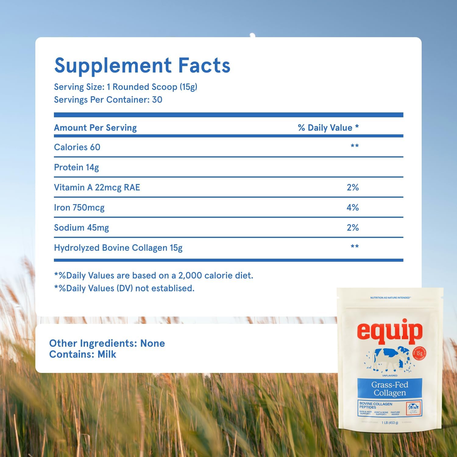 Equip Foods Prime Protein Powder Unflavored & Collagen Powder Unflavored