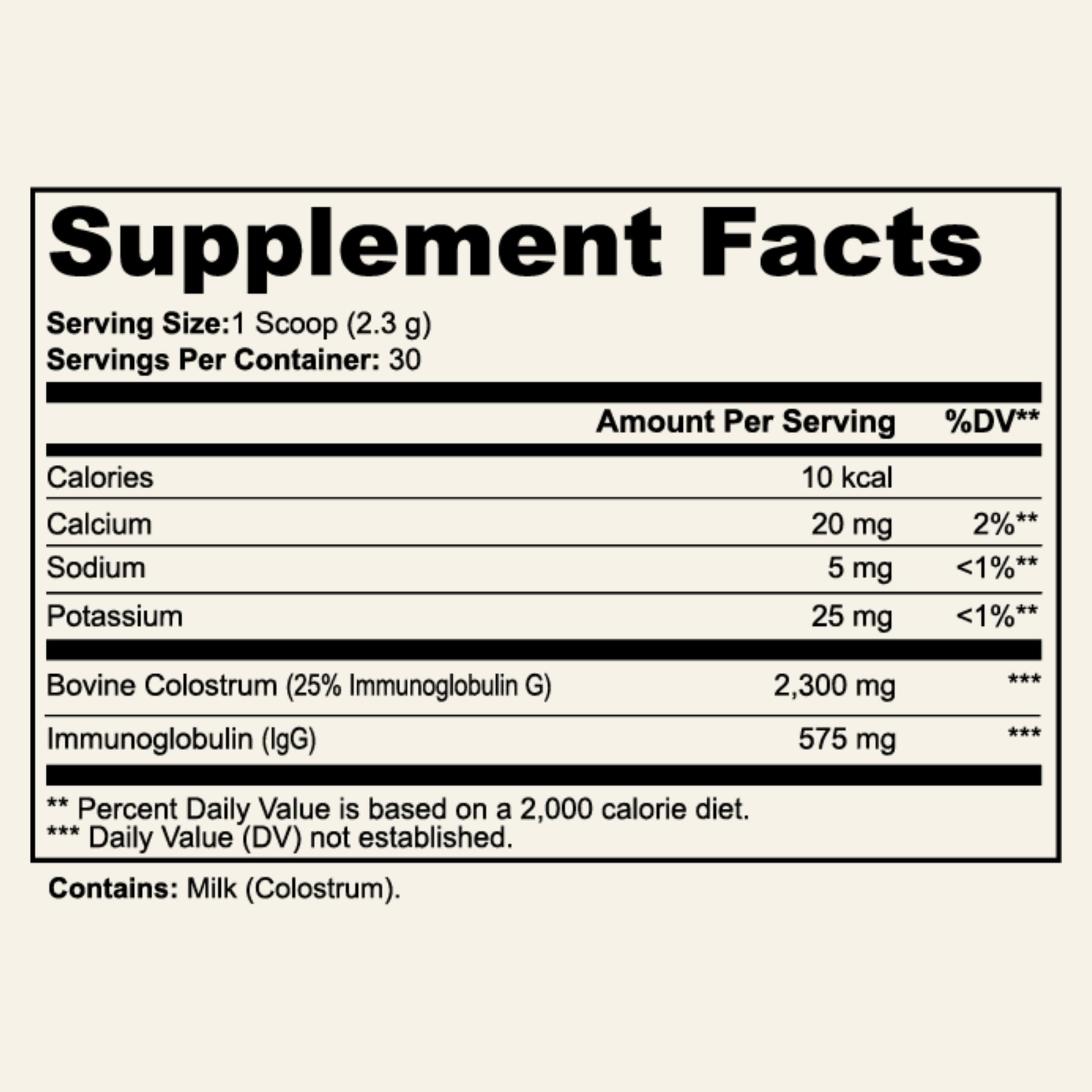 Sun Vitals Bovine Colostrum Powder 2300mg – 575mg IgG Per Serving | 25% IgG Standardized | Gut Health & Immune Support | No Fillers, No Capsules | GMP-Certified, 3rd Party Tested | 30 Servings Sun VitalsBuy Supplements Australia