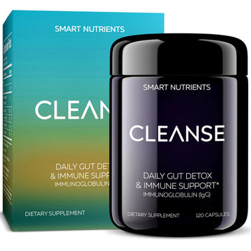 CLEANSE | IgG Dairy-Free Colostrum | 50.5% IgG Potent Concentrated Immune Support | Daily Gut Health Detox, Energy, Prebiotics, Digestive Support | 120 Capsules | 30 Day Supply, 1-Pack Smart NutrientsBuy Supplements Australia