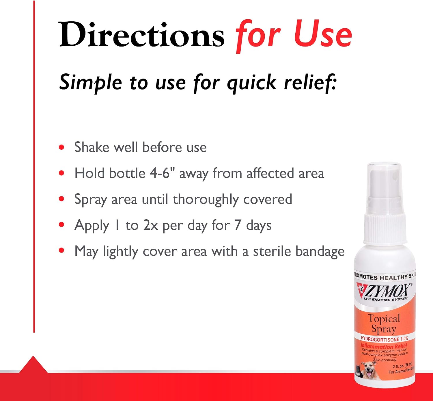 Zymox Topical Hot Spot Spray for Dogs and Cats with 1% Hydrocortisone, 2oz