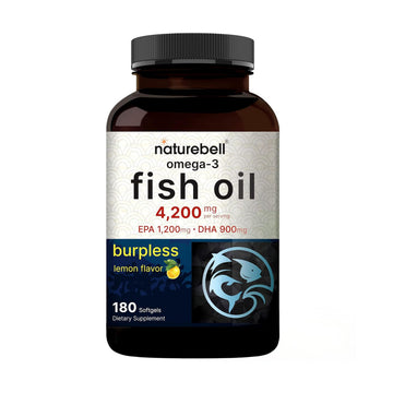 NatureBell Omega-3 Fish Oil - 180 Softgels - Support for Joint, Brain & Heart Health* - with EPA & DHA - No Burps or Fishy Aftertaste - Non-GMO & Mercury-Free Formula - Lemon Flavor NatureBell buy supplements Au