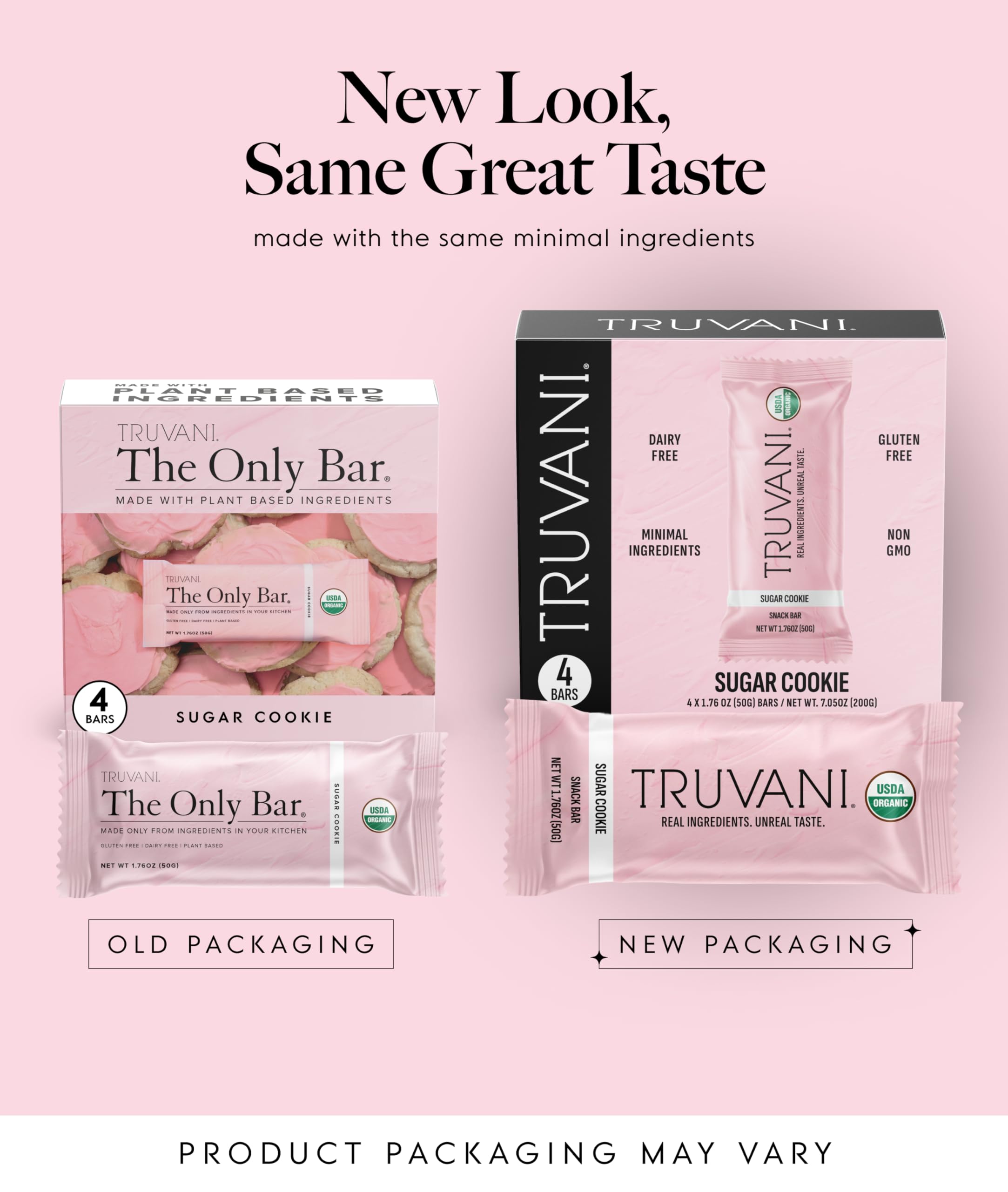Truvani Plant Based Snack Bars | Variety | 12 Pack | Vegan | 5-8g Protein | USDA Organic and Vegan | Dairy, Soy, and Gluten Free | Individually Wrapped