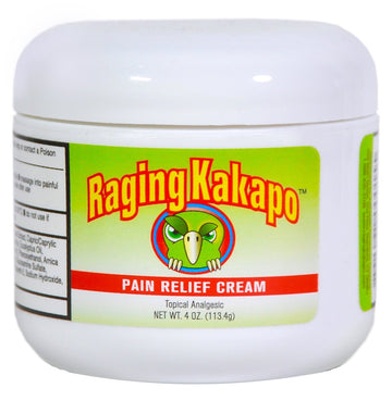 Raging Kakapo Pain Relief Cream - Sore Muscles, Joint Pain & Aches - Odor Free, Non-Greasy Pain Cream - Histamine Dihydrochloride, Capsaicin, Emu Oil & More - 4 oz. Jar Raging KakapoBuy Supplements Australia