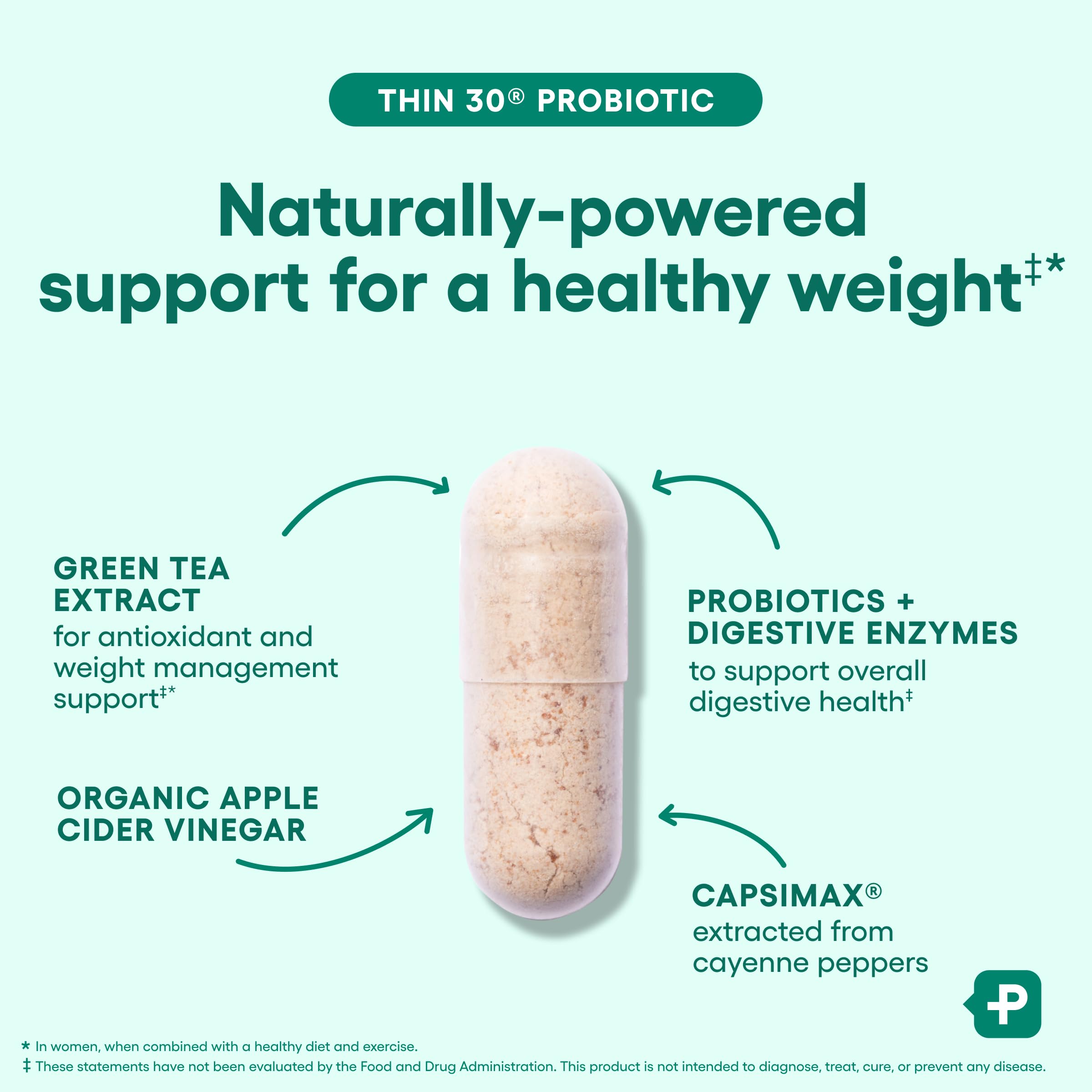 Physician's CHOICE Probiotics for Weight Management & Bloating - 6 Probiotic Strains - Prebiotics - Key ingredient Cayenne - Supports Gut Health - Weight Management for Women & Men - Green Tea - 30 CT Physician's CHOICE buy supplements Au