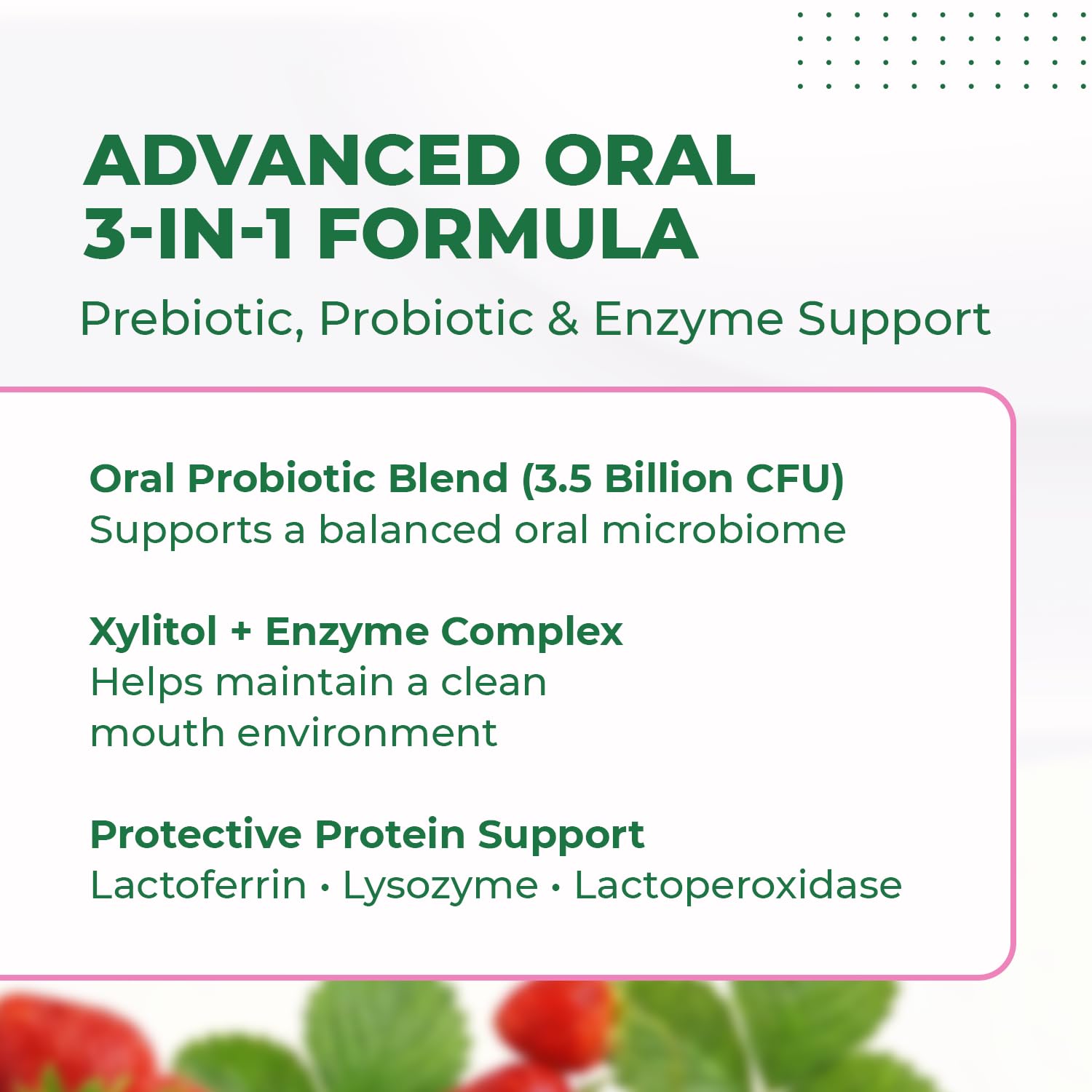 Oracare – Daily Oral Support with Enzymes, Hydroxyapatite, Xylitol & 3-Strain Probiotic Blend – Non-GMO Stimulant-Free Formula – Made in USA – 30 Melt-In-Mouth Tablets, 1 Month Supply