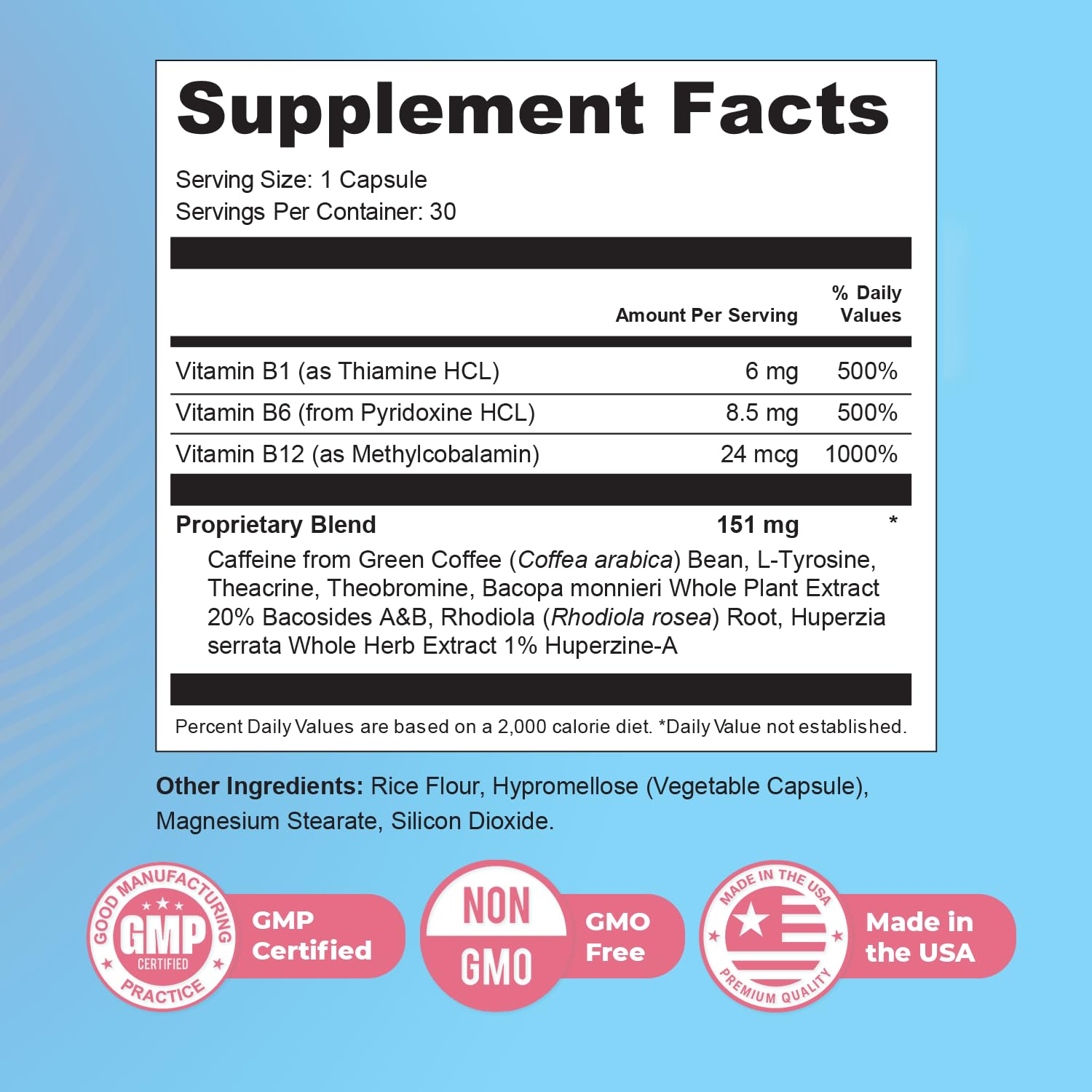 Memyts – B Vitamins & Herbal Extract Capsules – 30 Ct, 3 Month Supply | B Vitamins & herbal extracts | Non-GMO, Made in USA | Easy-to-swallow daily capsule