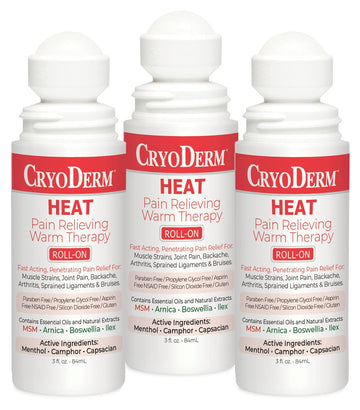 Pkg of 3 CryoDerm Heat Roll-On CryoDermBuy Supplements Australia