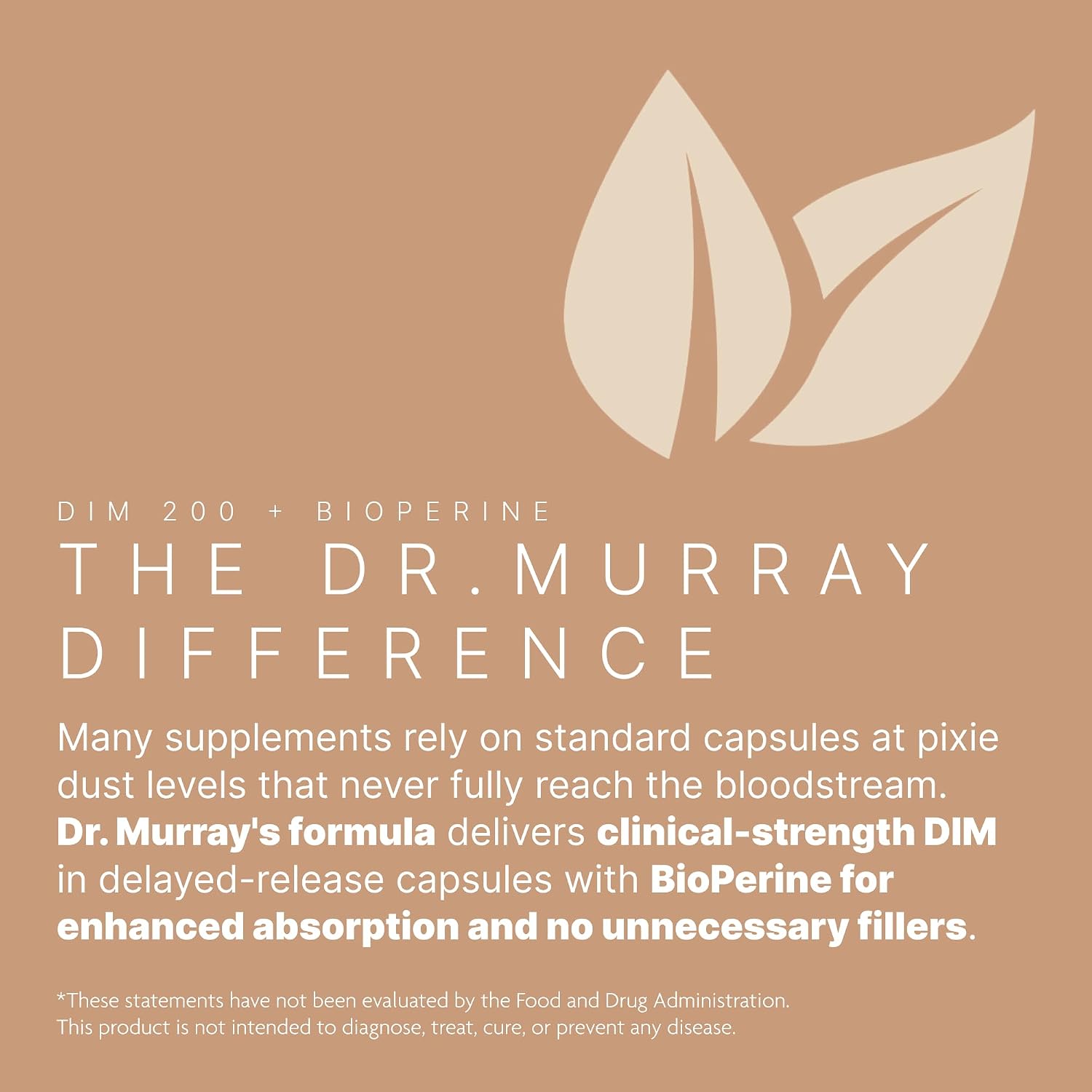 Dr. Murray's Ultra Clean DIM 200 mg & BioPerine Vegan Capsules - Delayed-Release | Estrogen Metabolism Support | Hormonal Balance | Third-Party Tested | GMP Certified| Soy Free & Non-GMO | 60 Count