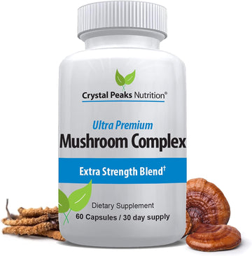 Mushroom Superfood Master Blend Mushroom Capsules Supplement, 10 Mushroom Complex & Adaptogens - Lions Mane, Chaga, Cordyceps, Reishi Extract & More - 60 Capsules