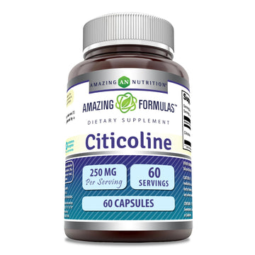 Amazing Formulas Citicoline 250 mg | Capsules Supplement | Non-GMO | Gluten Free | Made in USA (60 Count)