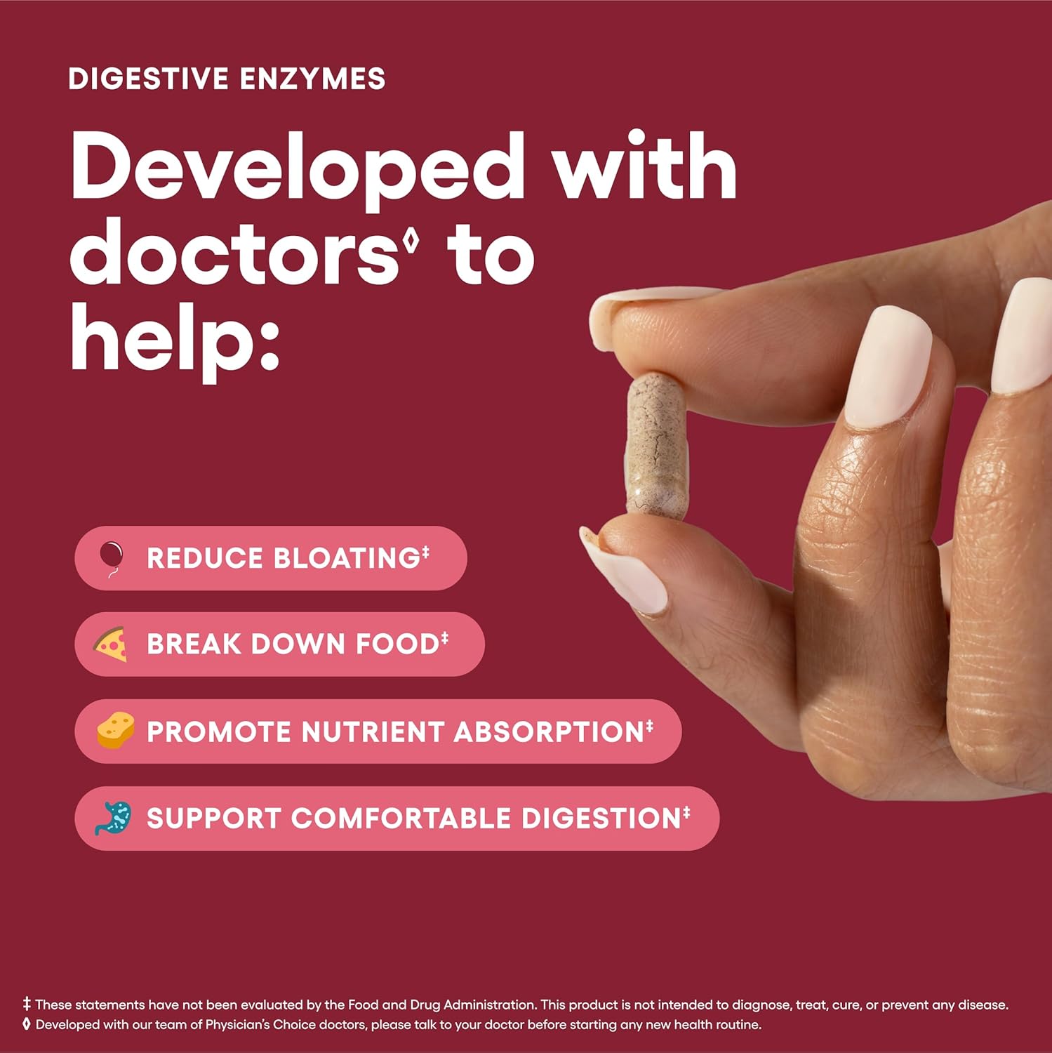 Physician's CHOICE Bloat Bundle: Bloat & Gas Probiotic 30ct + Digestive Enzymes 60ct