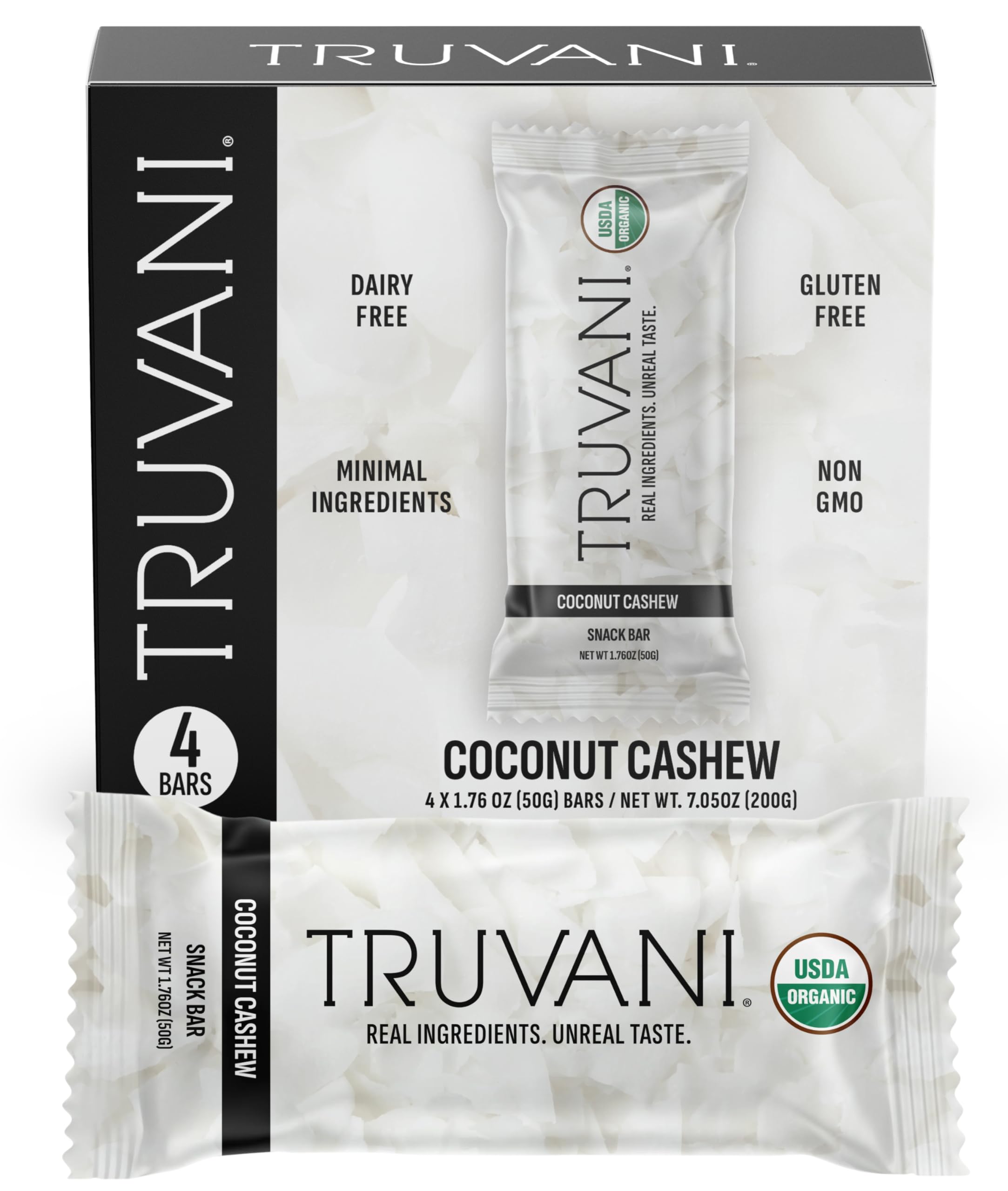 Truvani Plant Based Snack Bars | Variety | 12 Pack | Vegan | 5-8g Protein | USDA Organic and Vegan | Dairy, Soy, and Gluten Free | Individually Wrapped