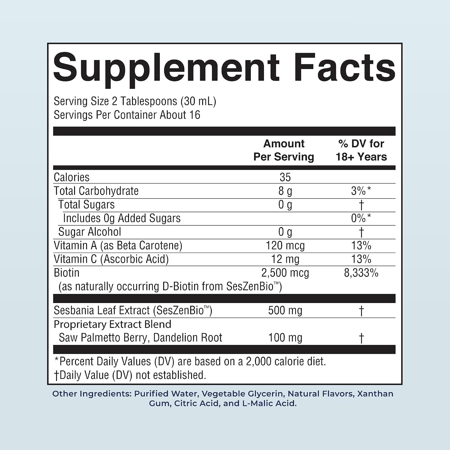 MARYRUTH'S Daily Liquid Hair Formula | With 500 mg SesZenBio™ + 2,500 mcg Biotin | Vitamin C | Thicker, Stronger Hair for Women | Hair, Skin, & Nail Health | Collagen Production | 16 Fl Oz