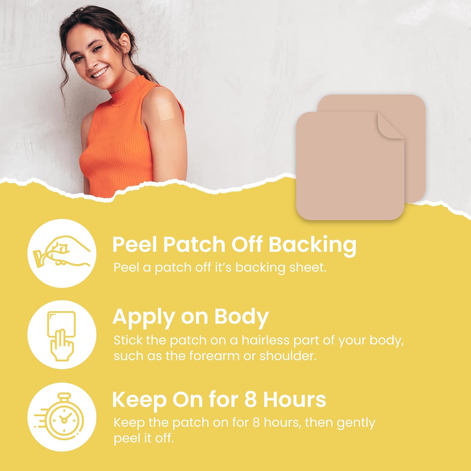 MONIER Magnesium Patches (Pack of 60) - 100% Natural Patch for Women | For Women and Men, With Calcium, Muscle And Bone Support, Calming, Enhanced Formula