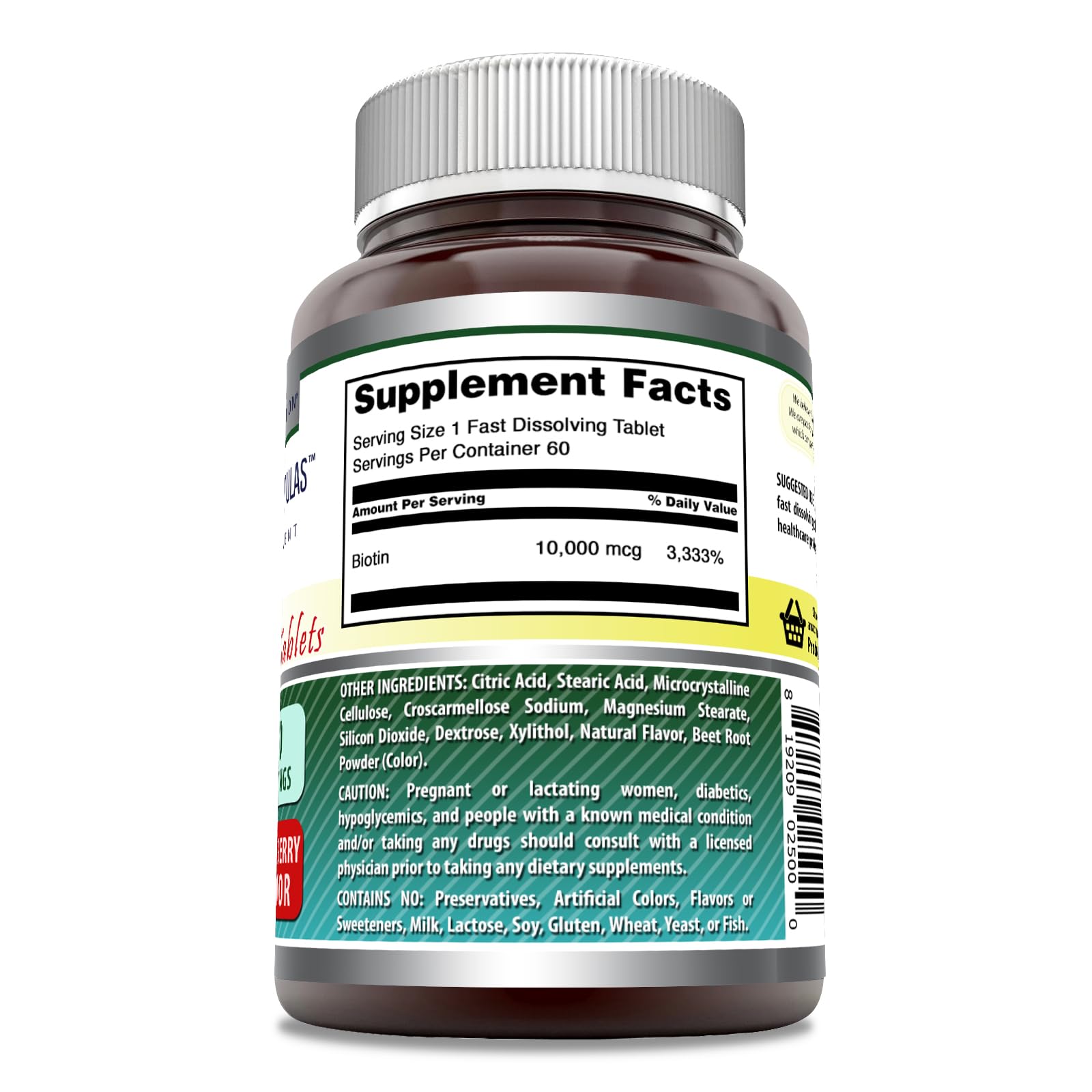 Amazing Formulas Biotin 10,000 mcg | Fast Dissolve Tablets | Non-GMO | Gluten Free Supplement | Made in USA (Strawberry, 60 Count)