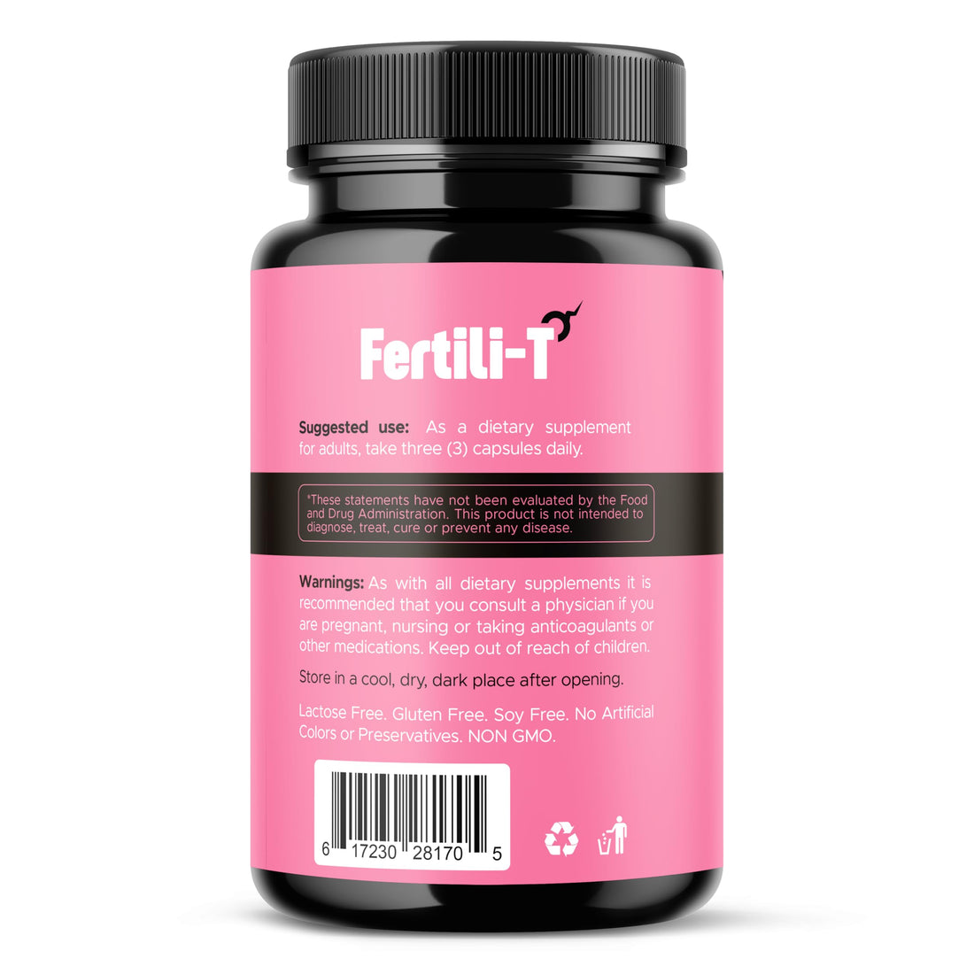 Fertili-T by Aura Vitamins supplement bottle and packaging on a white background