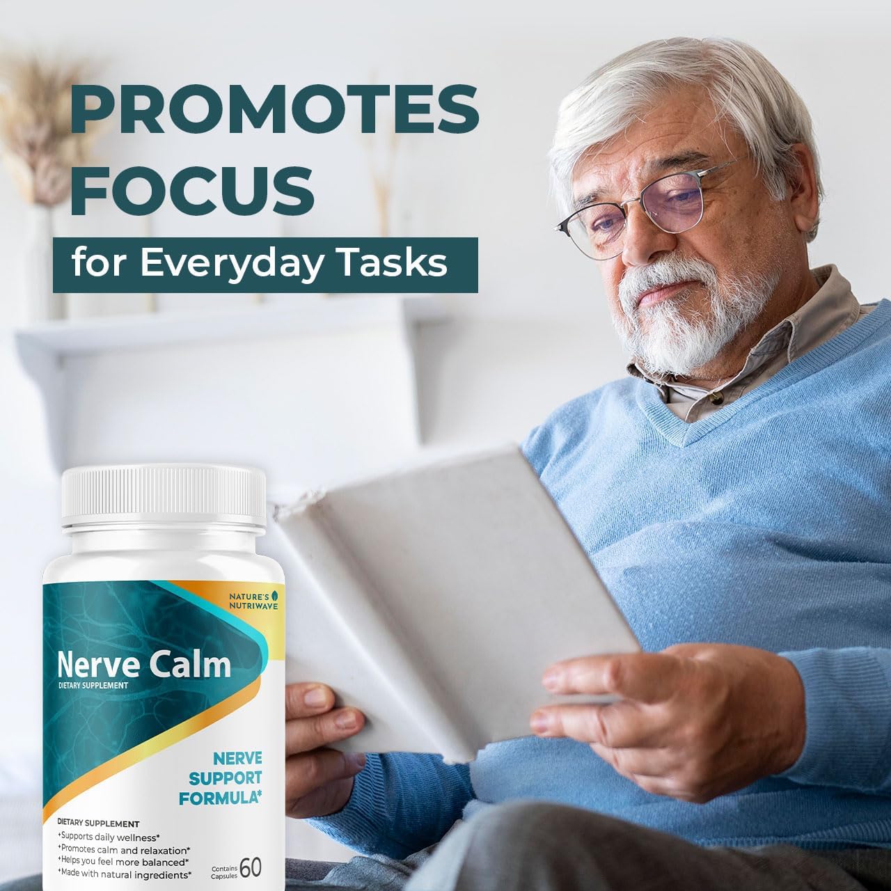 NerveCalm – Passion Flower & Prickly Pear Caps – 30 Ct, 1 Month Supply | Passion Flower, Prickly Pear & California Poppy | Vegan, Non-GMO, Made in USA | Easy-to-swallow capsule