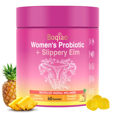 Feminine Probiotics Gummies with Slippery Elm - 60 Pineapple Gummies for Women ph Balance, Vaginal Probiotics Supports Flora, Gut Health & Immune System, Prebiotics & Lactobacillus Blend (Pineapple) BoqiaoBuy Supplements Australia