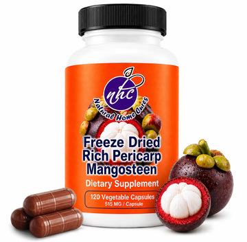 Natural Home Cures Freeze-Dried Mangosteen Rich Pericarp Capsules – 56+ Xanthones & Flavonoids, High ORAC Antioxidant Support, 515 mg, 120 Vegan Capsules Natural Home Cures buy supplements Au