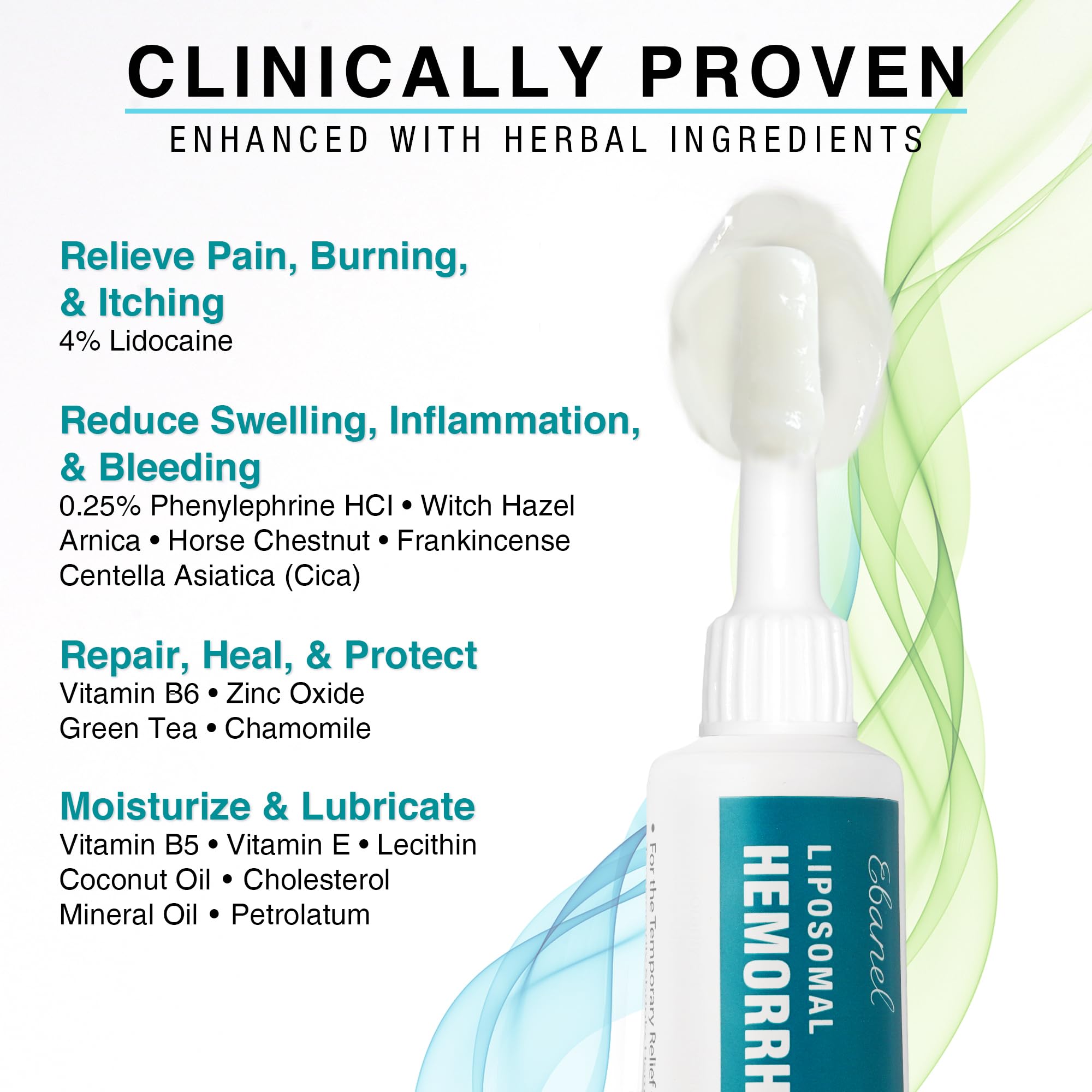 Ebanel 4% Lidocaine Hemorrhoid Treatment Ointment with Phenylephrine, Witch Hazel, Vitamin B6, Zinc Oxide, Frankincense, External and Internal Hemorrhoids Treatment Burn Itch Pain Relief Anal Cream EbanelBuy Supplements Australia