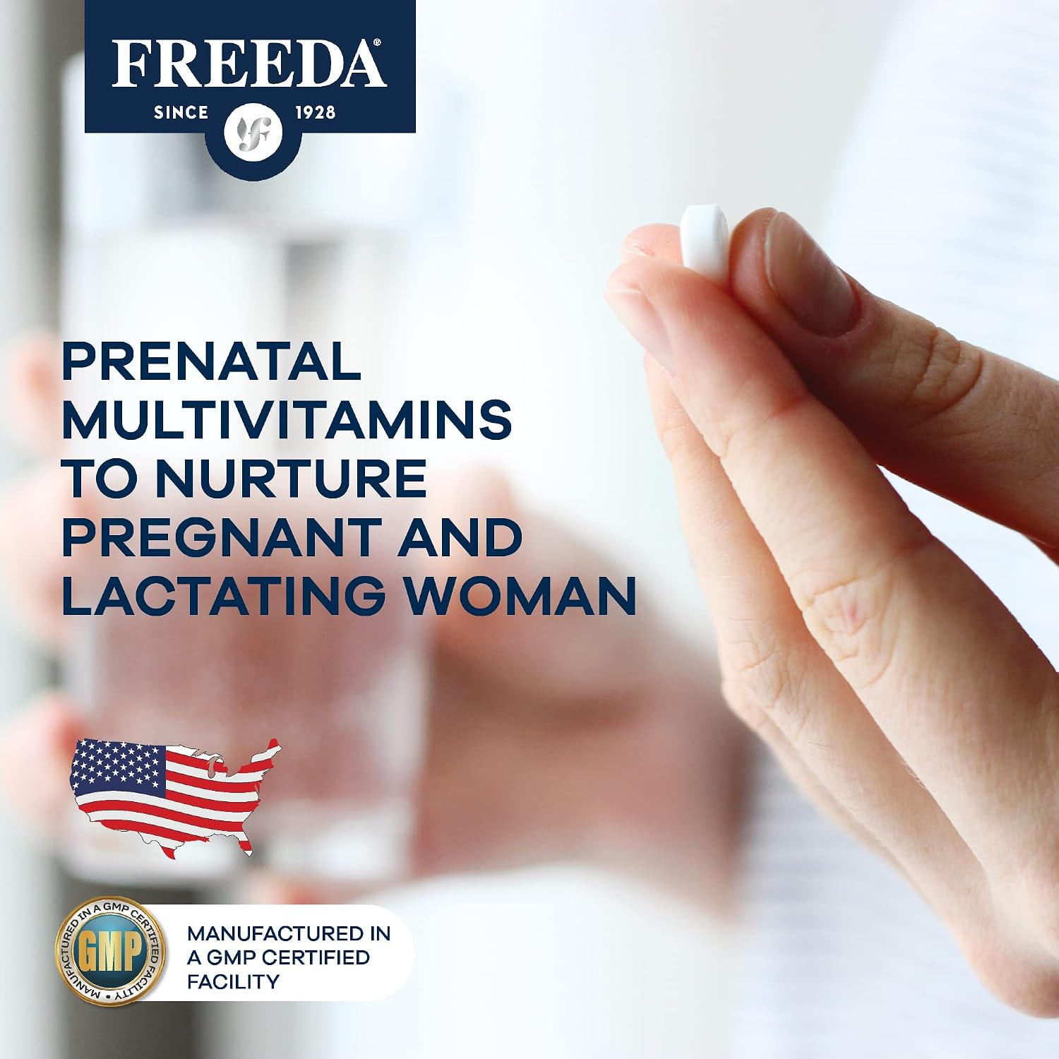 FREEDA Mini Prenatal Vitamins for Pregnant Women – 240 Tiny Tablets | Supports Mother & Baby Nutrition – Includes Methylfolate, Calcium, & Essential Nutrients – Vegan, Kosher, Easy-to-Swallow