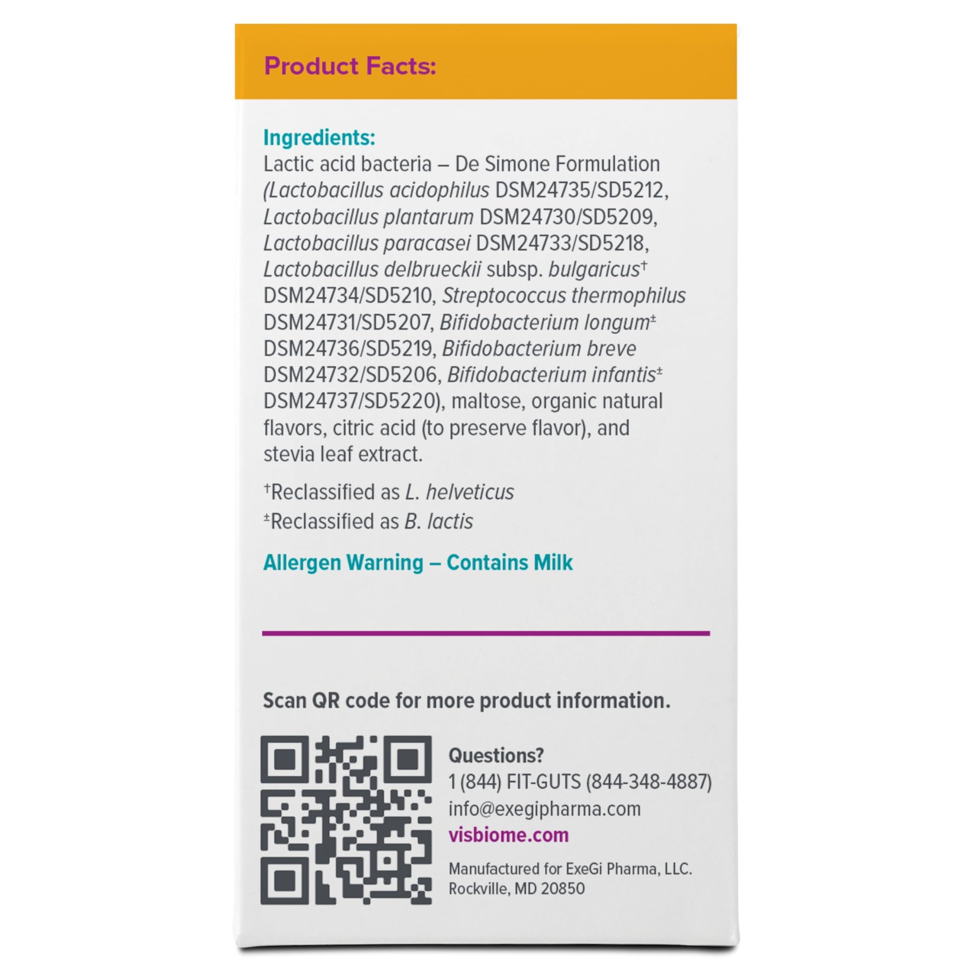 Visbiome® GI Care Kids Probiotic, 225B CFU, Wild Berry, 30 Packets | Original De Simone Formulation®, Multi-Strain, Refrigerated Probiotics, Low FODMAP Certified, Dye-Free, Made in USA
