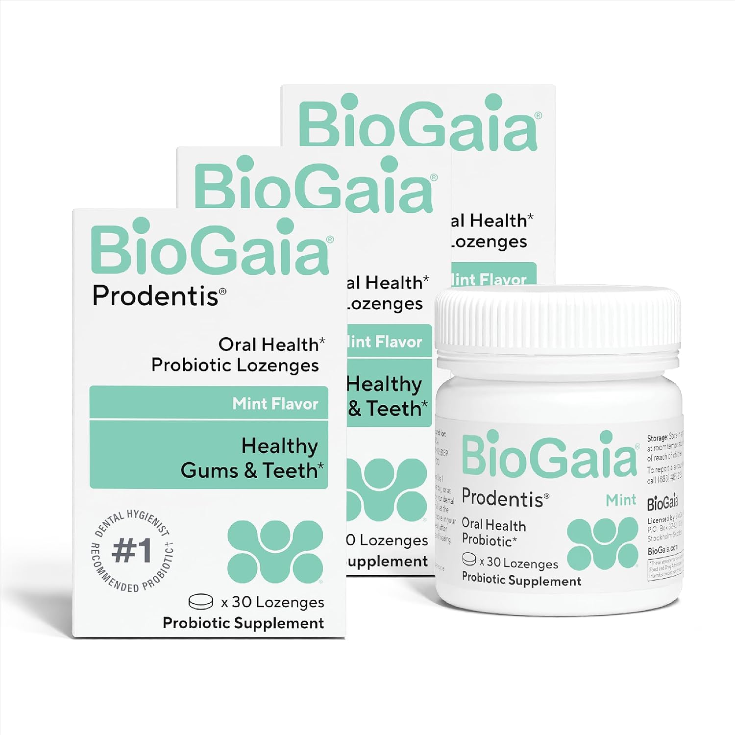 BioGaia Prodentis Oral Probiotics for Teeth & Gums and Bad Breath | Dental Hygienist-Recommended | Promotes Healthy Gums & Improves Oral Health | Fights Bad Breath | Dental Probiotic (3-Pack)