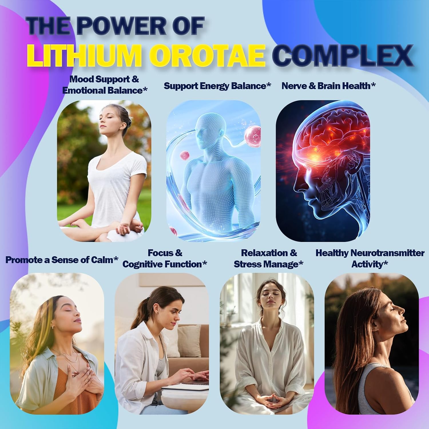 Lithium Orotate Liquid Drops 20mg, Potency 11-in-1 Lithium Supplement w. NAC Magnesium Ashwagandha Theanine Vitamin D3 B6 B12 for Memory Brain Mood Cognitive Support, Non-GMO Gluten Free