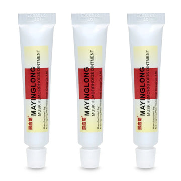 Mayinglong Musk Hemorrhoids Ointment (3 x 10g Tubes), 30g - Maximum Strength Formula for Hemorrhoidal Fast Relief, Soothes Itching, Burning & Discomfort - Fast-Acting Treatment to Shrink Swelling MayinglongBuy Supplements Australia