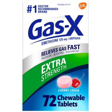 Gas-X Extra Strength Chewable Gas Relief Tablets with Simethicone 125 mg for Bloating Relief, Cherry - 72 Count Gas-X buy supplements Au