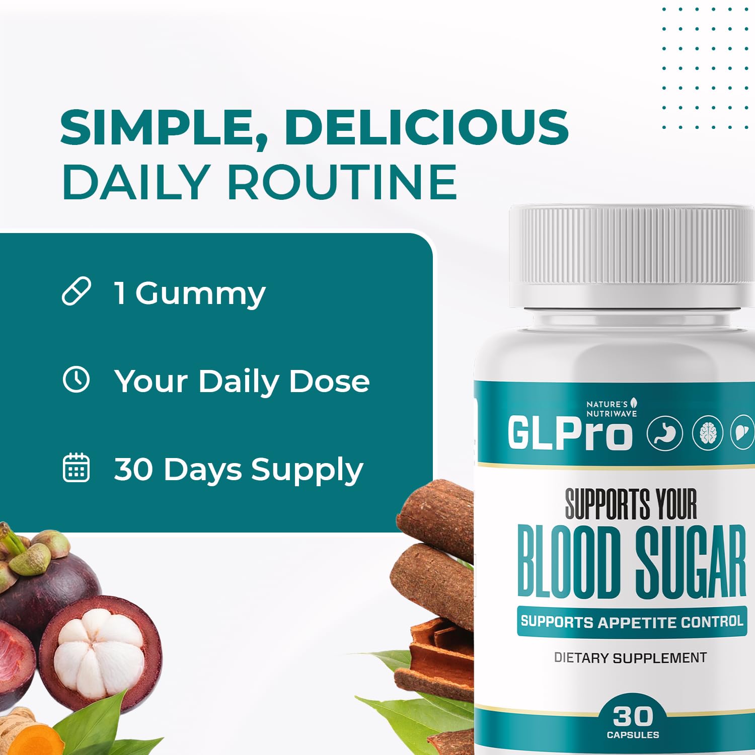 GLPro – Hawthorne, Garlic, Green Tea & Hibiscus – 30 Ct, 2 Month Supply | Hawthorne, Garlic, Green Tea & Hibiscus | Non-GMO, Gluten-Free, Dairy-Free, Vegetarian, Made in USA