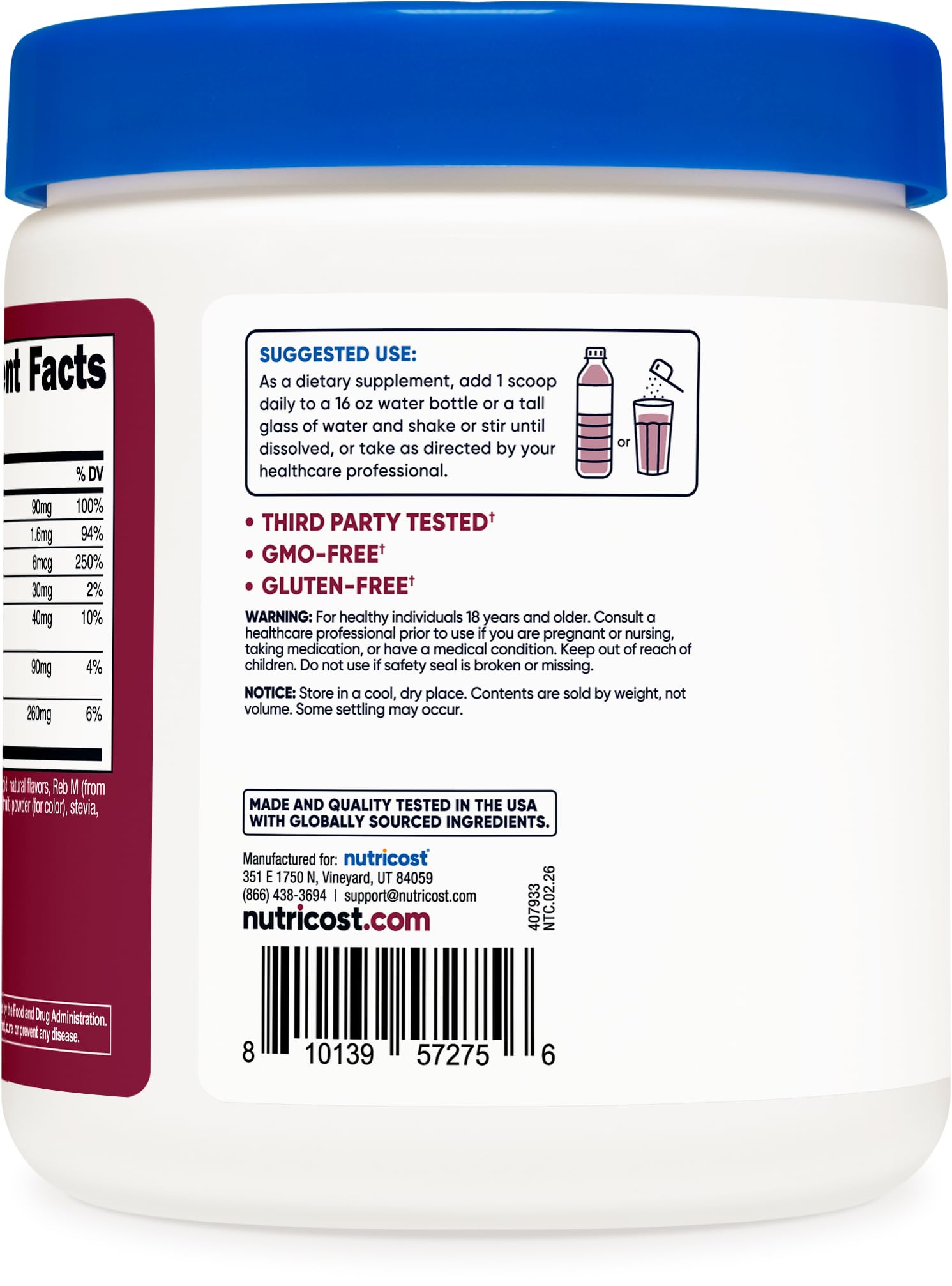 Nutricost Electrolyte Complex Powder (120 Servings, Fruit Punch) | Hydration Supplement Drink Mix with Vitamins and Minerals