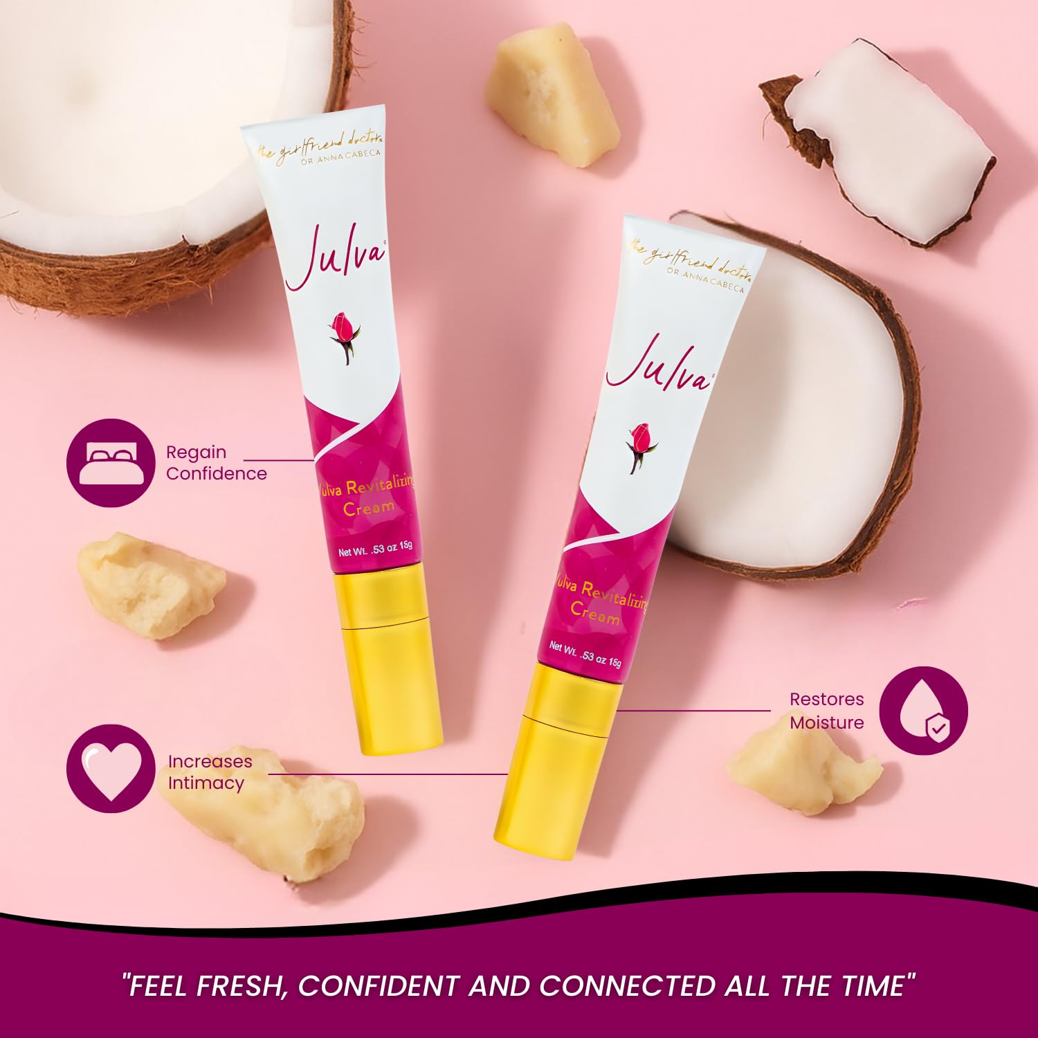 Vulva Cream - Feminine Moisturizer for Women, 60 Day Supply | External Vulva Moisture Cream for Intimate Skin Care, with Shea Butter, Coconut Oil & Vitamin E for Soft, Smooth Skin Daily