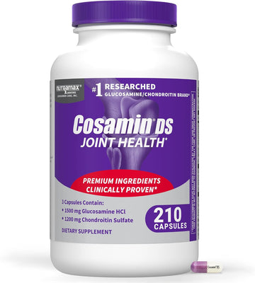 Nutramax Cosamin DS Joint Supplement, Glucosamine Chondroitin, 210 Capsules | Clinically Proven in Published Studies, Trademarked Glucosamine and Chondroitin for Joint Support, Third Party Tested