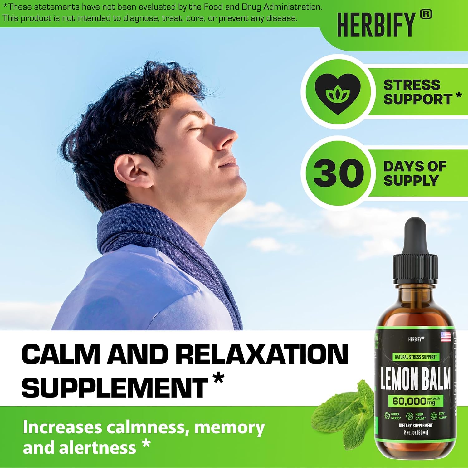 HERBIFY Bundle - Mullein Leaf Extract & Lemon Balm - Respiratory Support & Brain Support