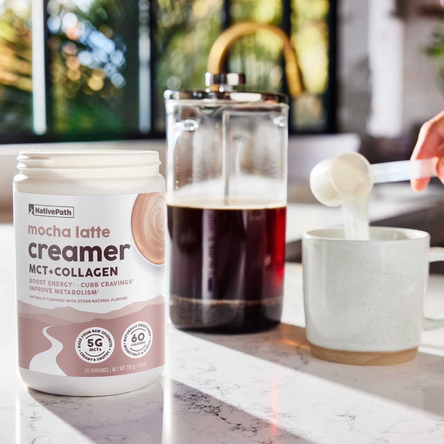 NativePath Keto Creamer, French Vanilla, Collagen & MCT, 20 Servings | Sugar-Free, Monk Fruit Sweetened, Non-Dairy & Creamy, Supports Skin, Hair & Nails, Low-Carb Friendly