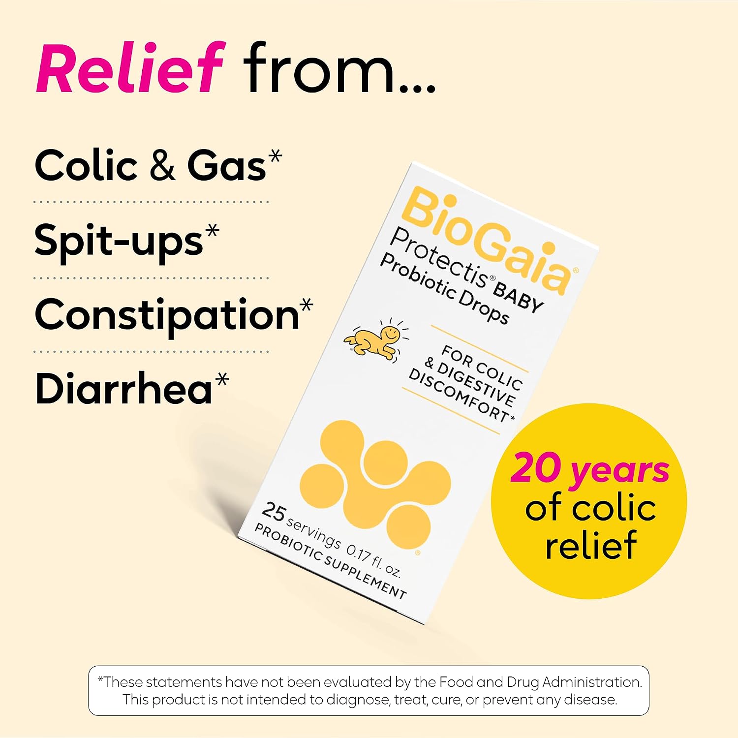 BioGaia Baby Probiotic Drops | Colic & Gas Relief | Safe for Newborns | Pediatrician-recommended | Ease Crying, Fussing, Colic, Gas, Spit-ups & Occasional Constipation | 5mL 2-pack