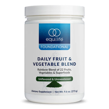 Equilife Daily Fruit & Vegetable Blend, Superfood Antioxidant Supplement with 22 Organic Fruits & Vegetables, Unflavored, Vitamin C, Fiber, 9 Essential Amino Acids, Supports Energy, 30 Servings Tub EquilifeBuy Supplements Australia
