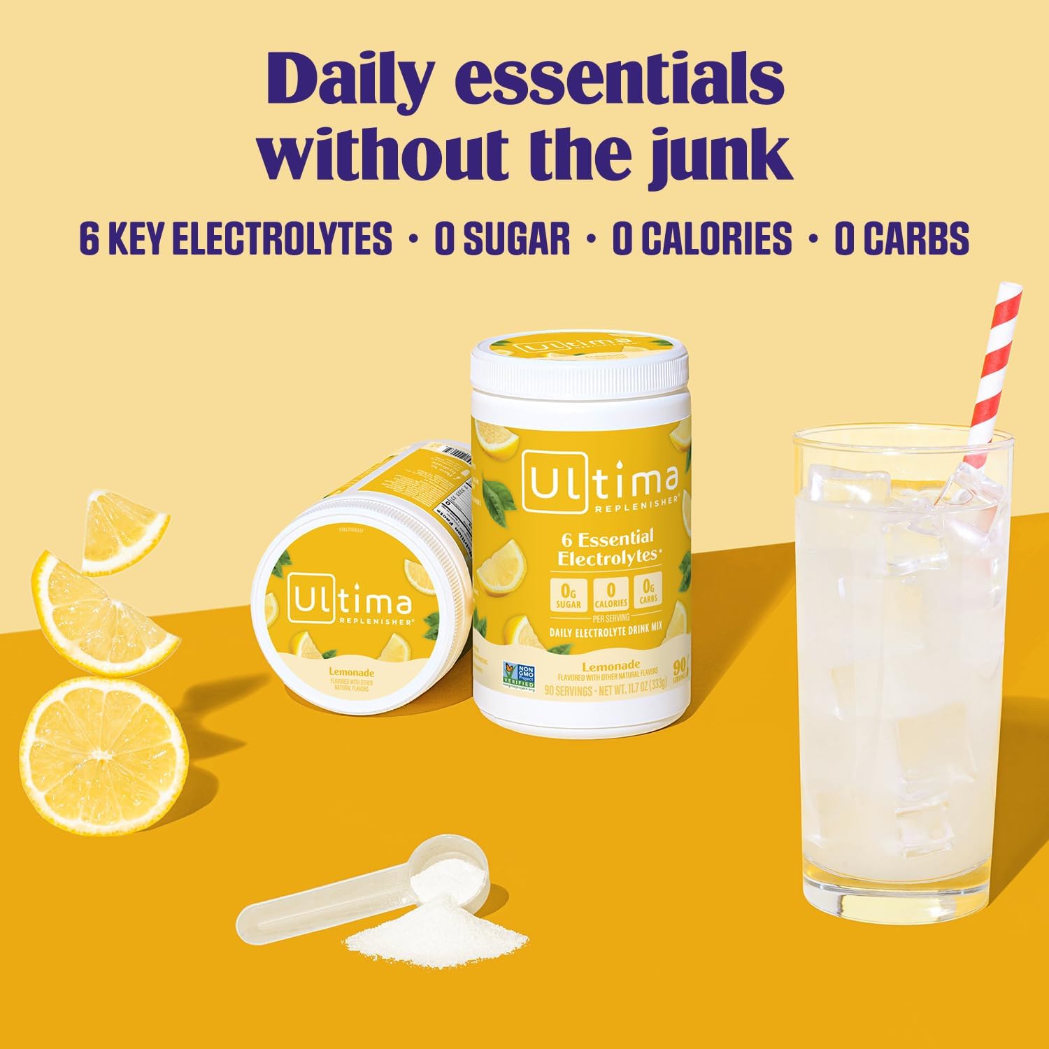 Ultima Replenisher Electrolyte Powder Drink Mix Bundle – Sugar Free – Lemonade, Pink Lemonade, Variety-90 Servings, 20 Stickpacks– 6 Electrolytes and Minerals – Keto Friendly, Vegan, Non-GMO