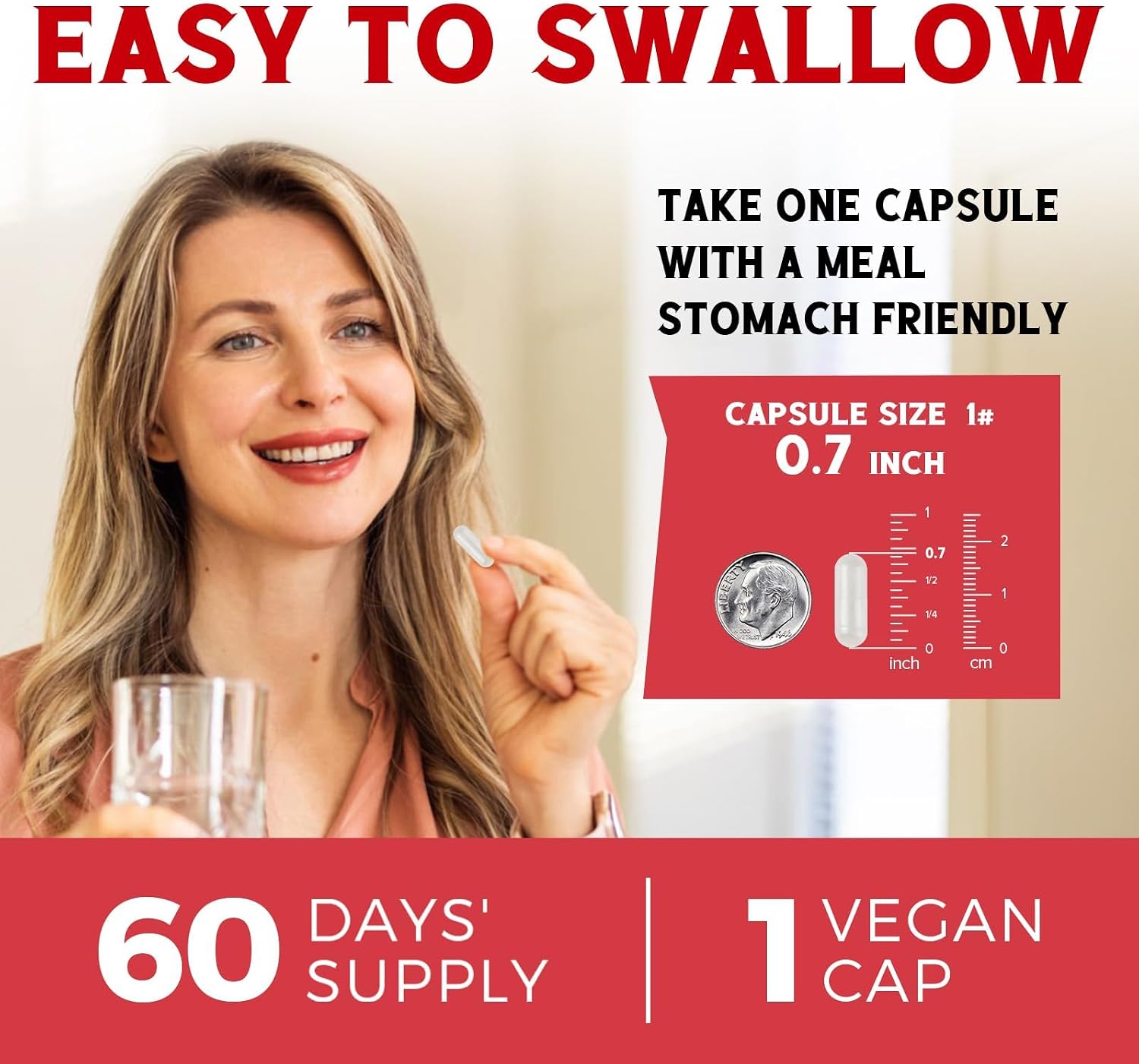 Iron Supplement for Women & Men, with Vitamins C, B6, B12 & Folate | for Iron Deficiency, Blood Building & Energy Support, Stomach Friendly, Better Absorption, Non-GMO, No Gluten, 60 Vegan Caps