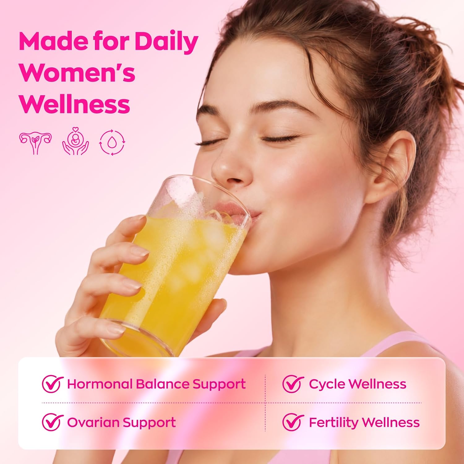 Gynable Myo-Inositol & D-Chiro Inositol Supplement for Women - 40:1 Ratio, Peach Powder Drink Mix Stick Packets, Support Healthy Cycles, Hormonal Balance & Ovarian Health, 20 Servings