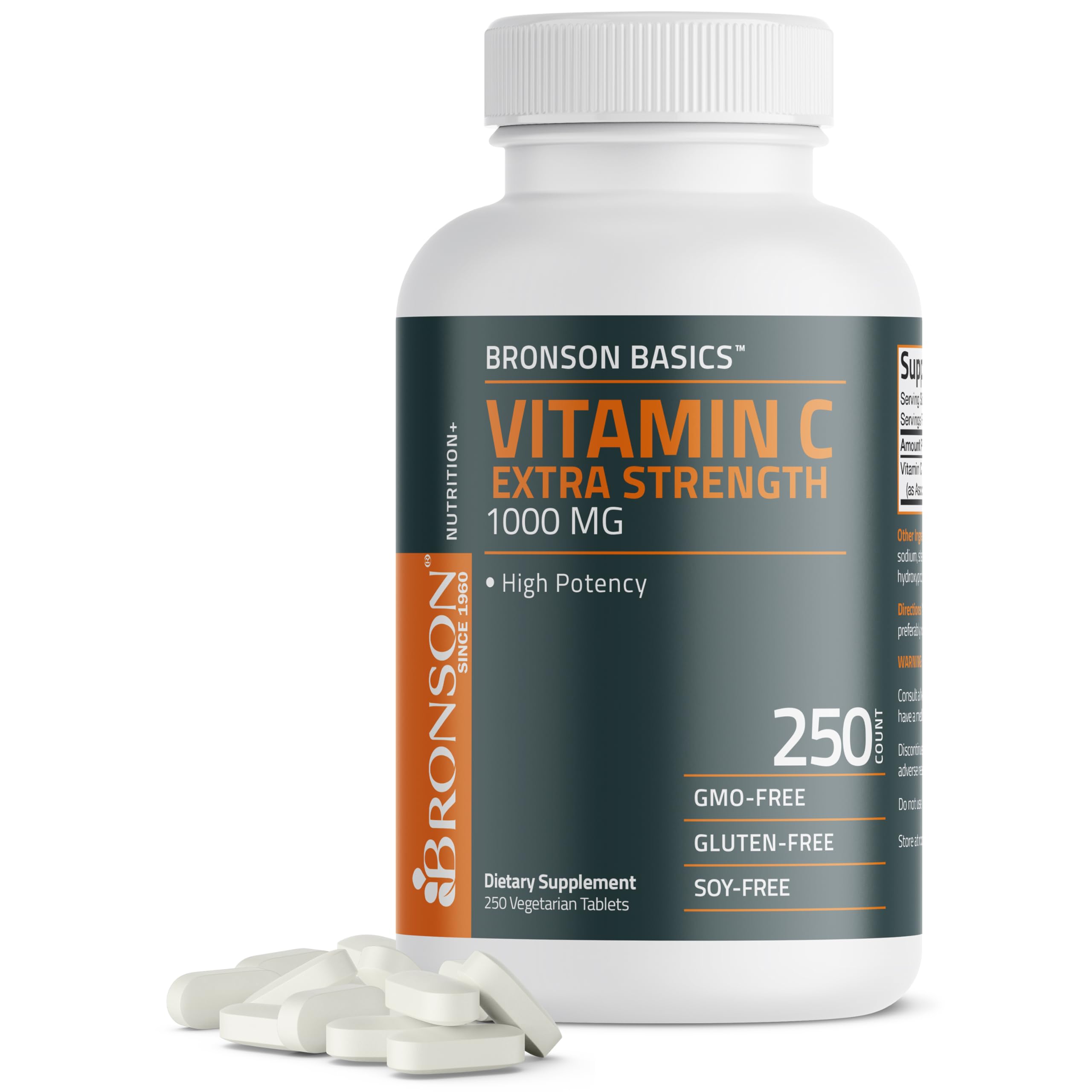 Bronson Vitamin C 1000mg Extra Strength, Supports a Healthy Immune System, High Potency, Non-GMO, 100 Vegetarian Tablets