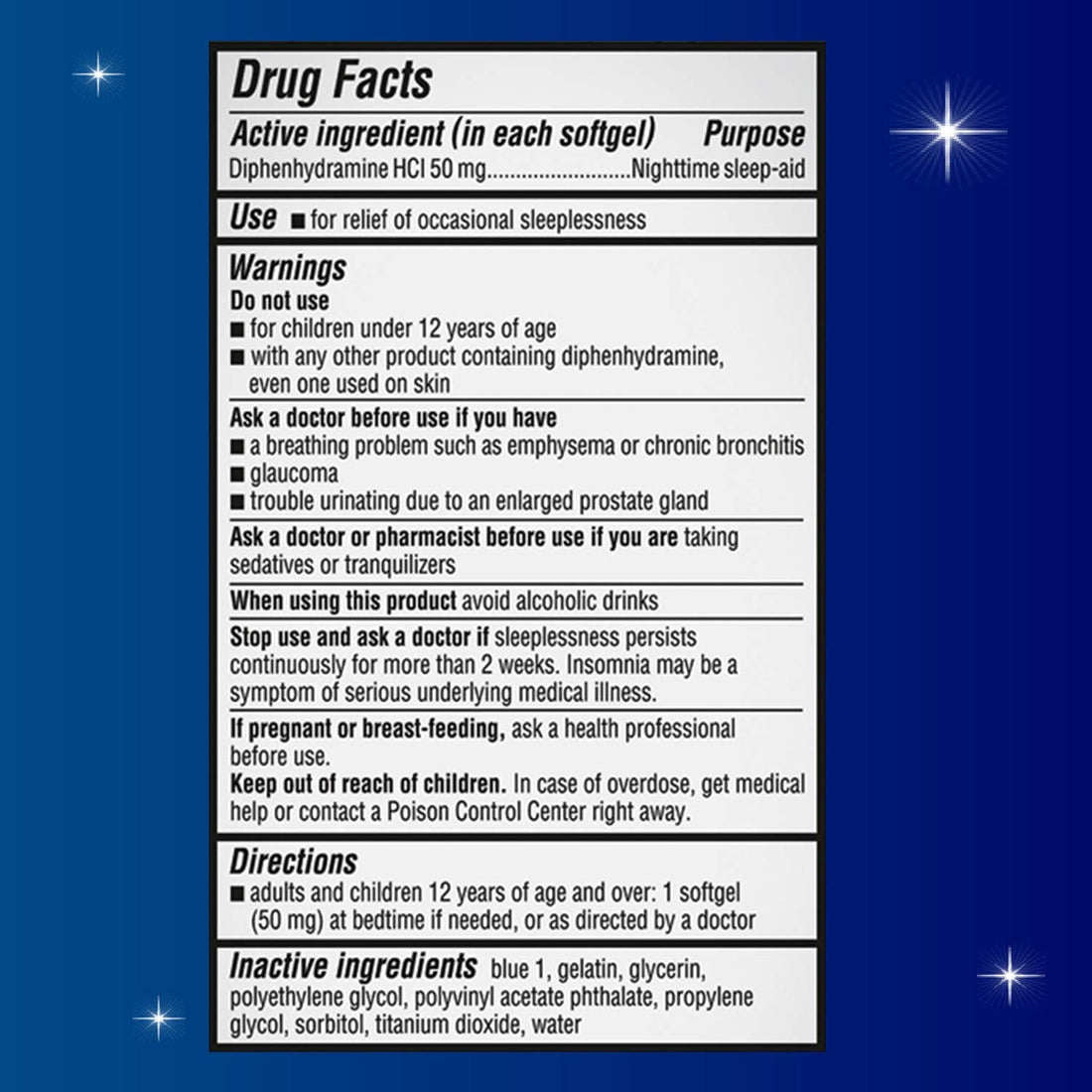 Unisom Nighttime Sleep-Aid Gels, Diphenhydramine HCI 50mg, 100 Count Unisom buy supplements Au