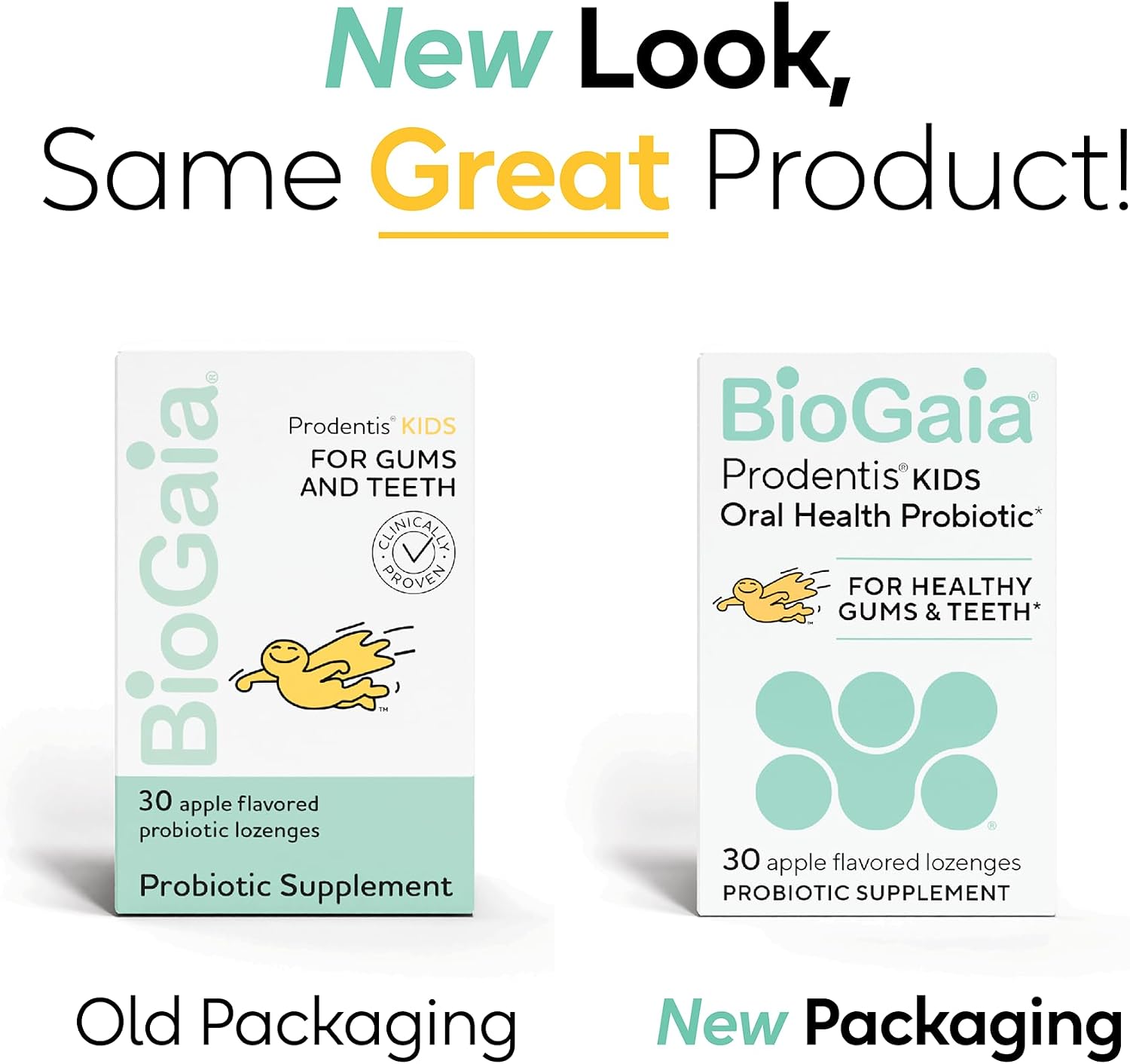 BioGaia Prodentis Kids | Dental Probiotics for Teeth and Gums | Promotes Good Oral Health & Gut Health Too | Oral Probiotics | 30 Apple-Flavored Lozenges | 1-Pack