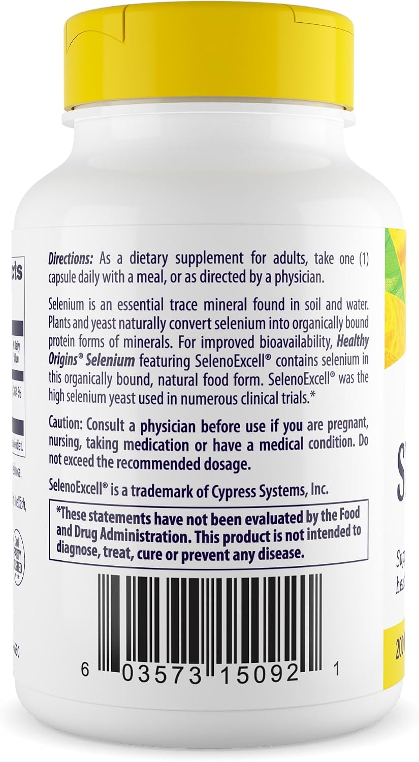 Healthy Origins Selenium 200 mcg, SelenoExcell, 180 Capsules